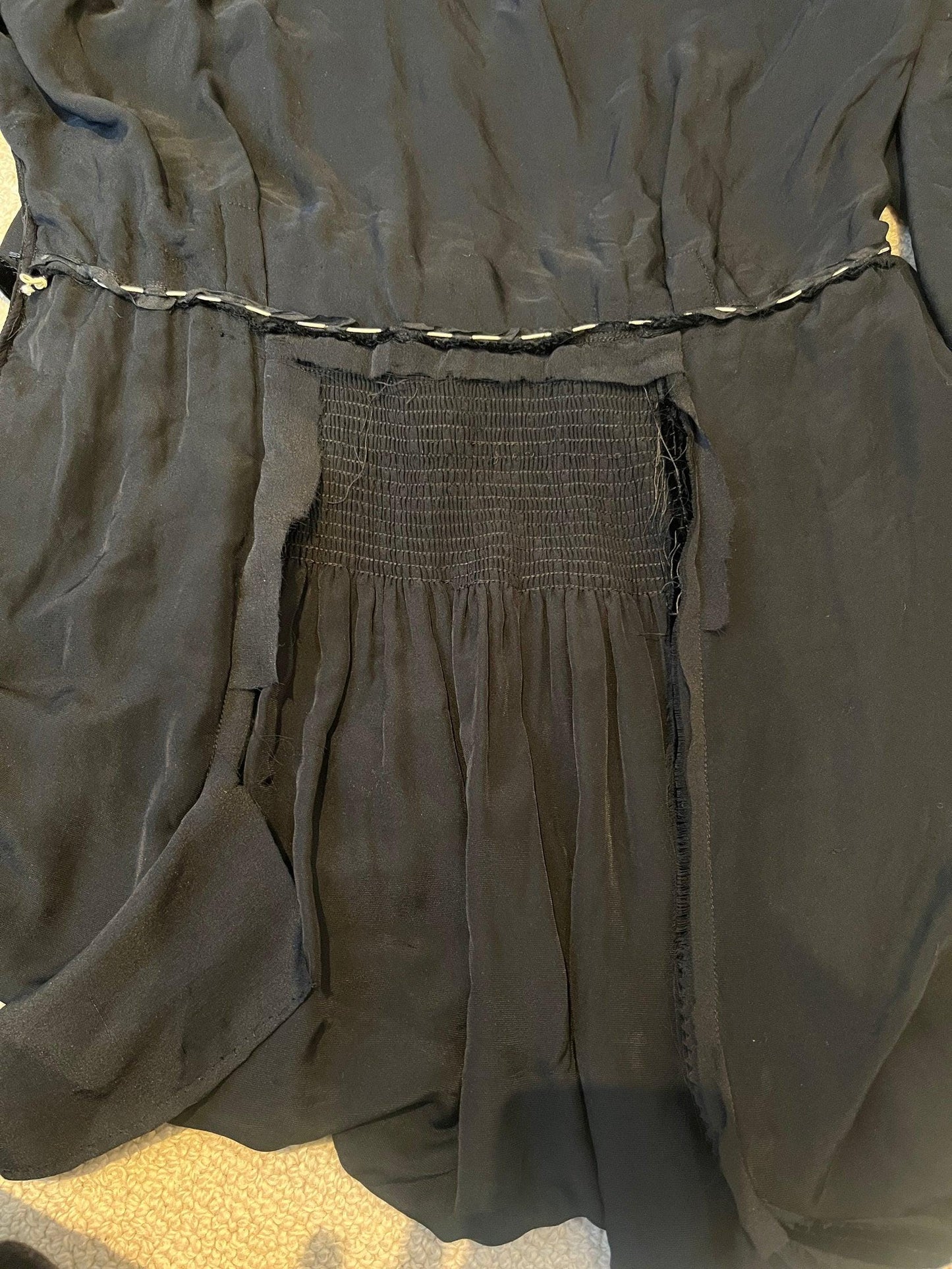 1930s Black Velvet Dress with Dolman Sleeves