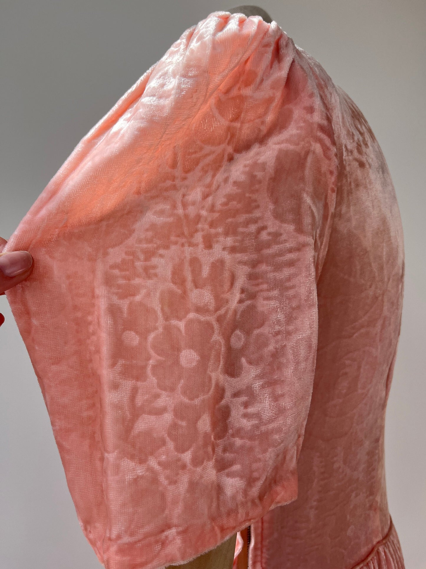 1930s 1940s Pink Velvet 'Lee Delman' Evening Gown