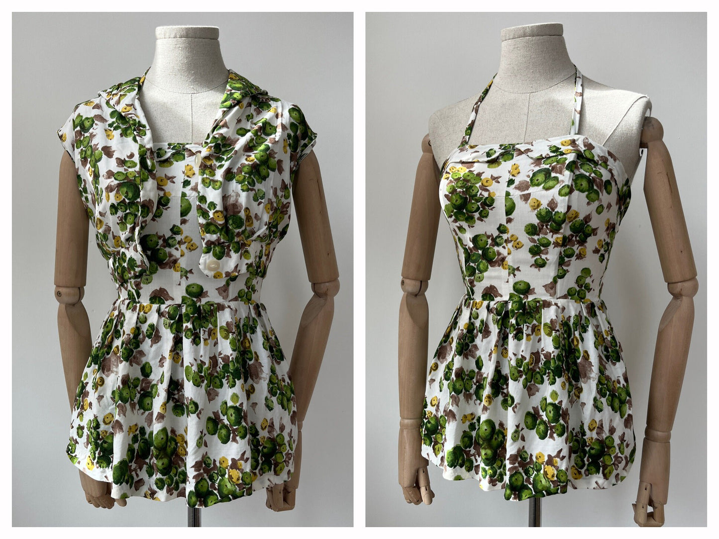 1950s 'Renjoy' 3-Piece Printed Cotton Beach Set