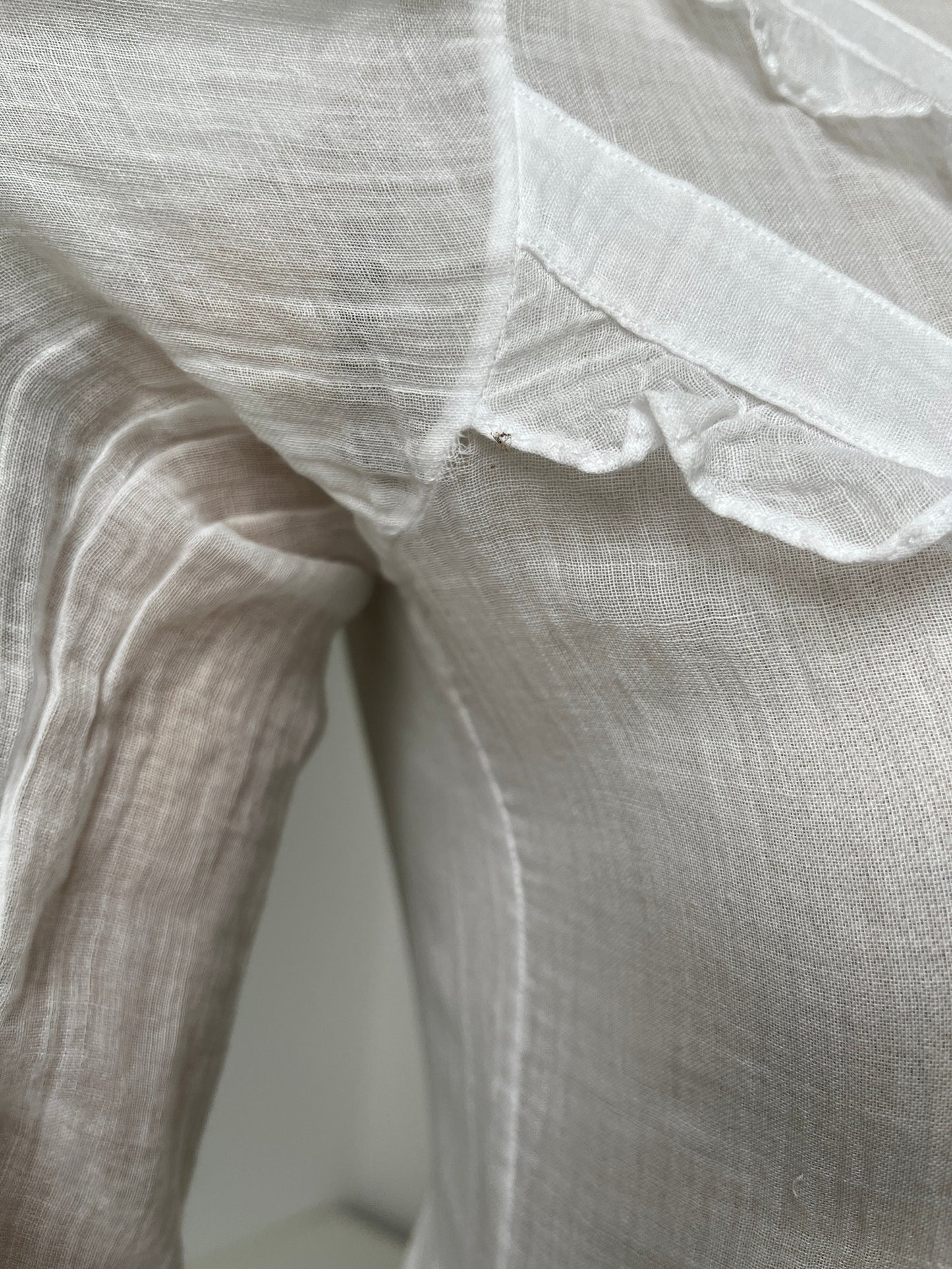 1900s Lawn Cotton Day Dress with Collar