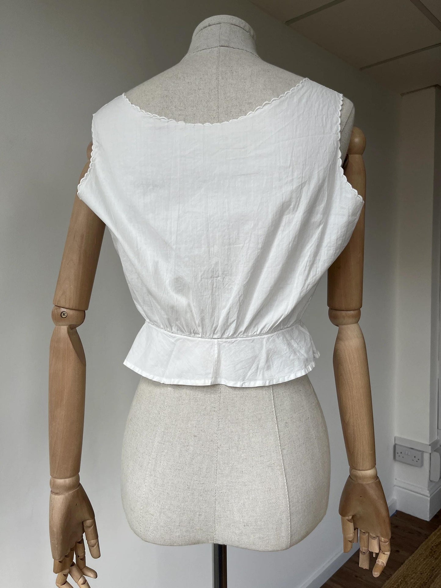 1910s Corset Cover with Wisteria Embroidery