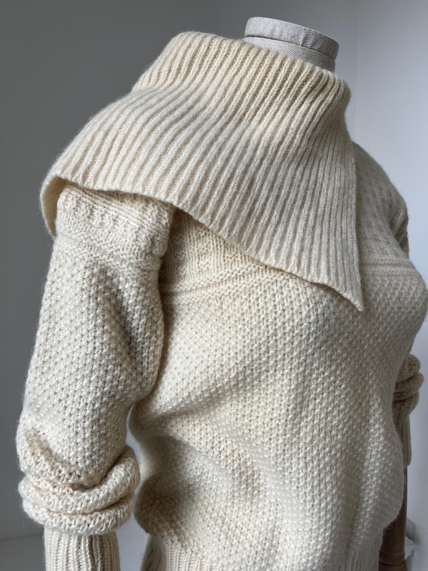 1970s 'Benetton' Wool Knit with Shawl Collar