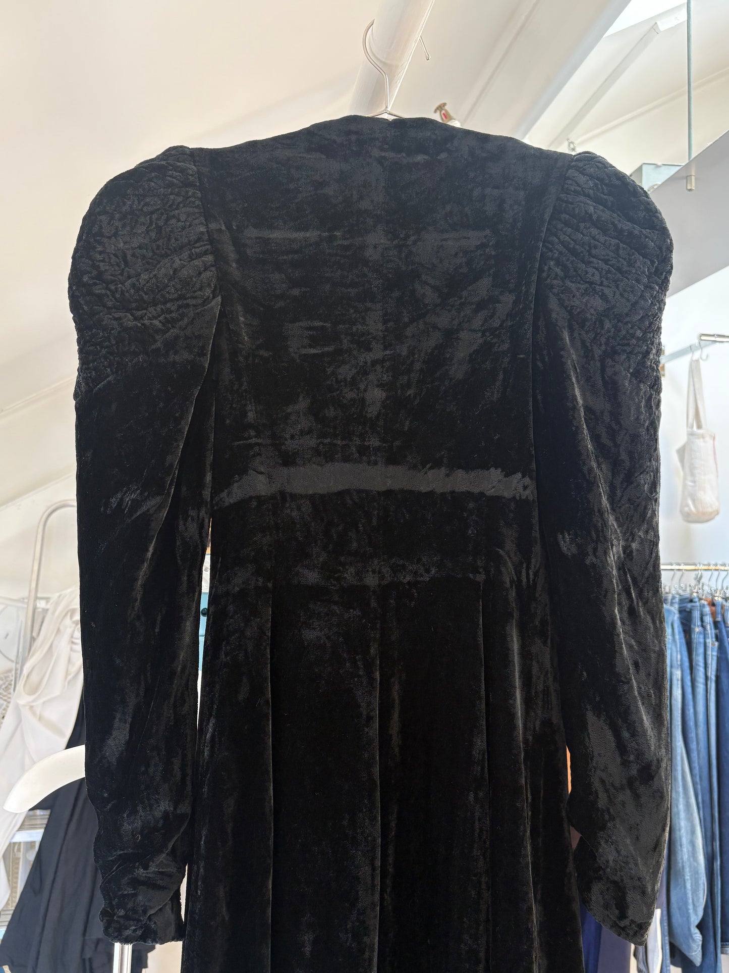 1930s Black Velvet Opera Coat