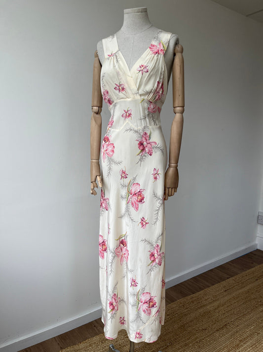 1930s *Rare* Printed Bias Cut Nightdress Slip