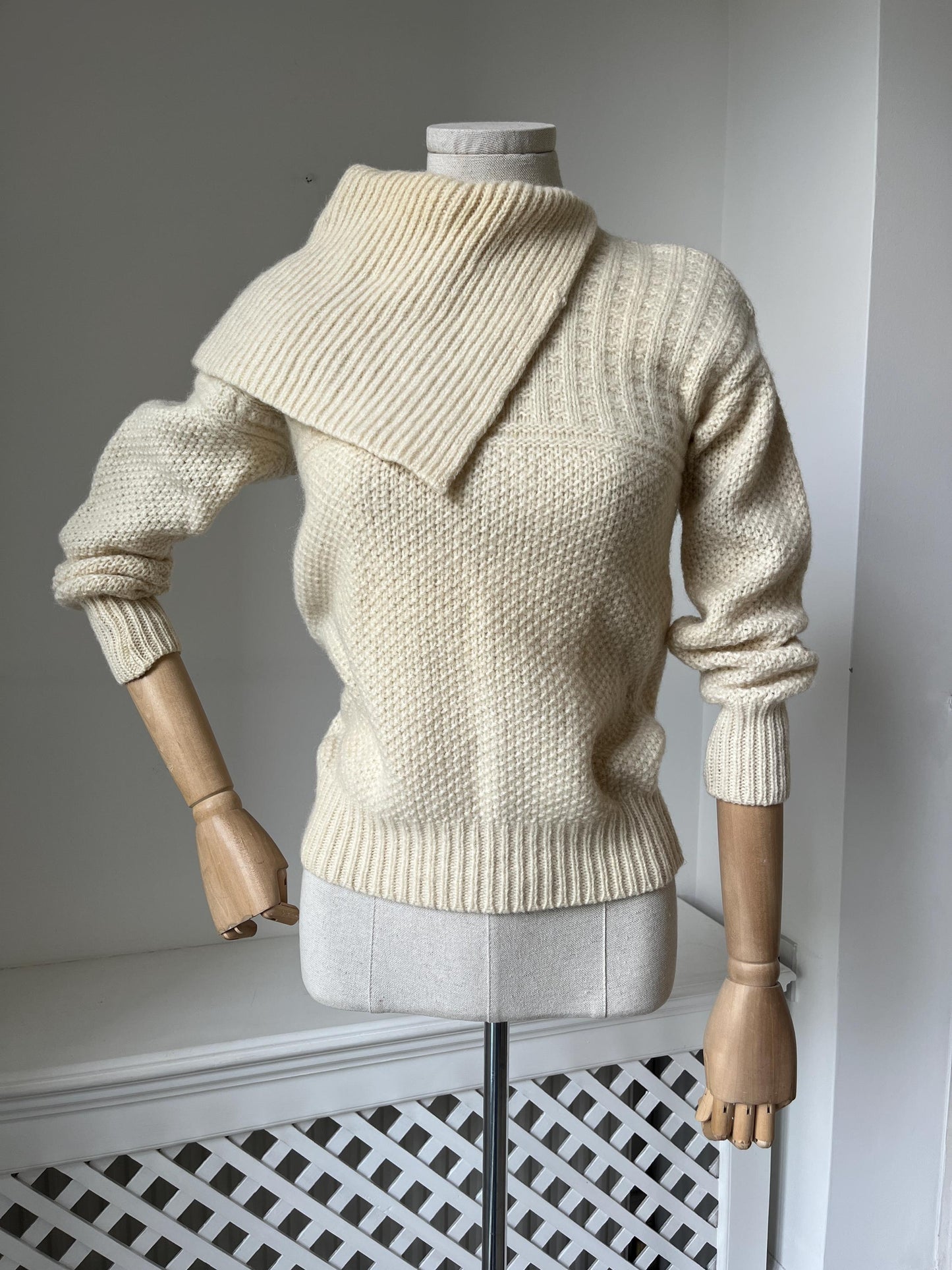 1970s 'Benetton' Wool Knit with Shawl Collar