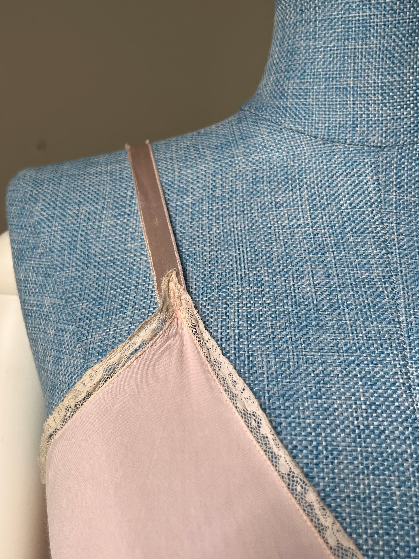 1940s Pink Midi Pink Slip with Crossover Bust