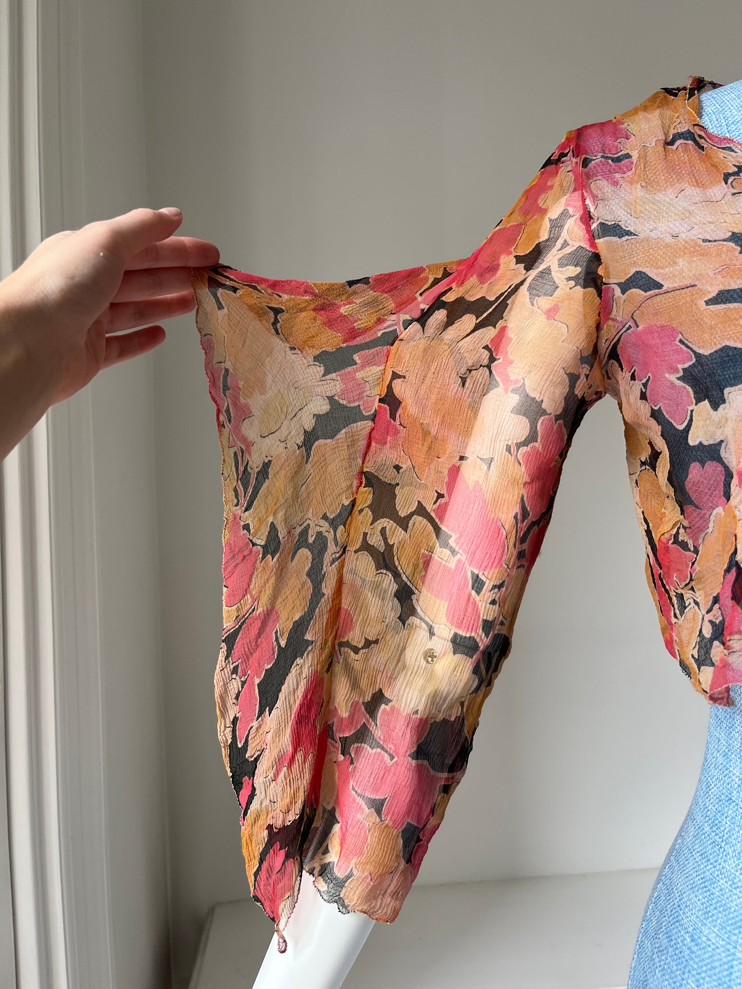 1930s Silk Chiffon Floral Dress Set