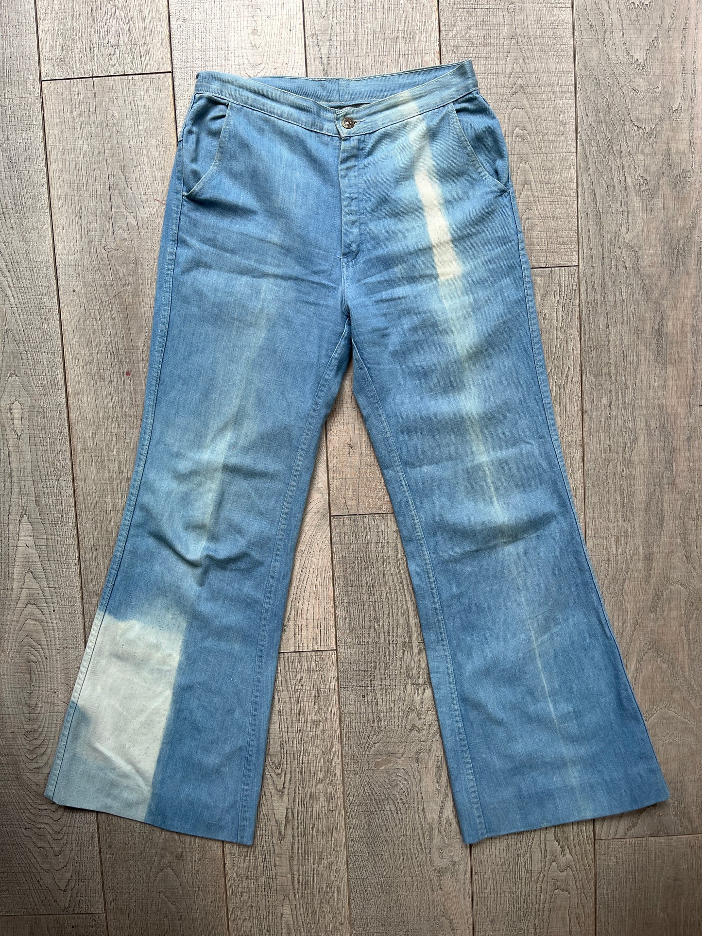 1970s Bleached Bell Bottom Jeans