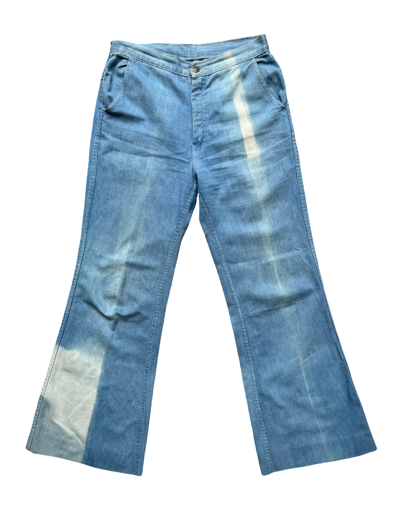 1970s Bleached Bell Bottom Jeans
