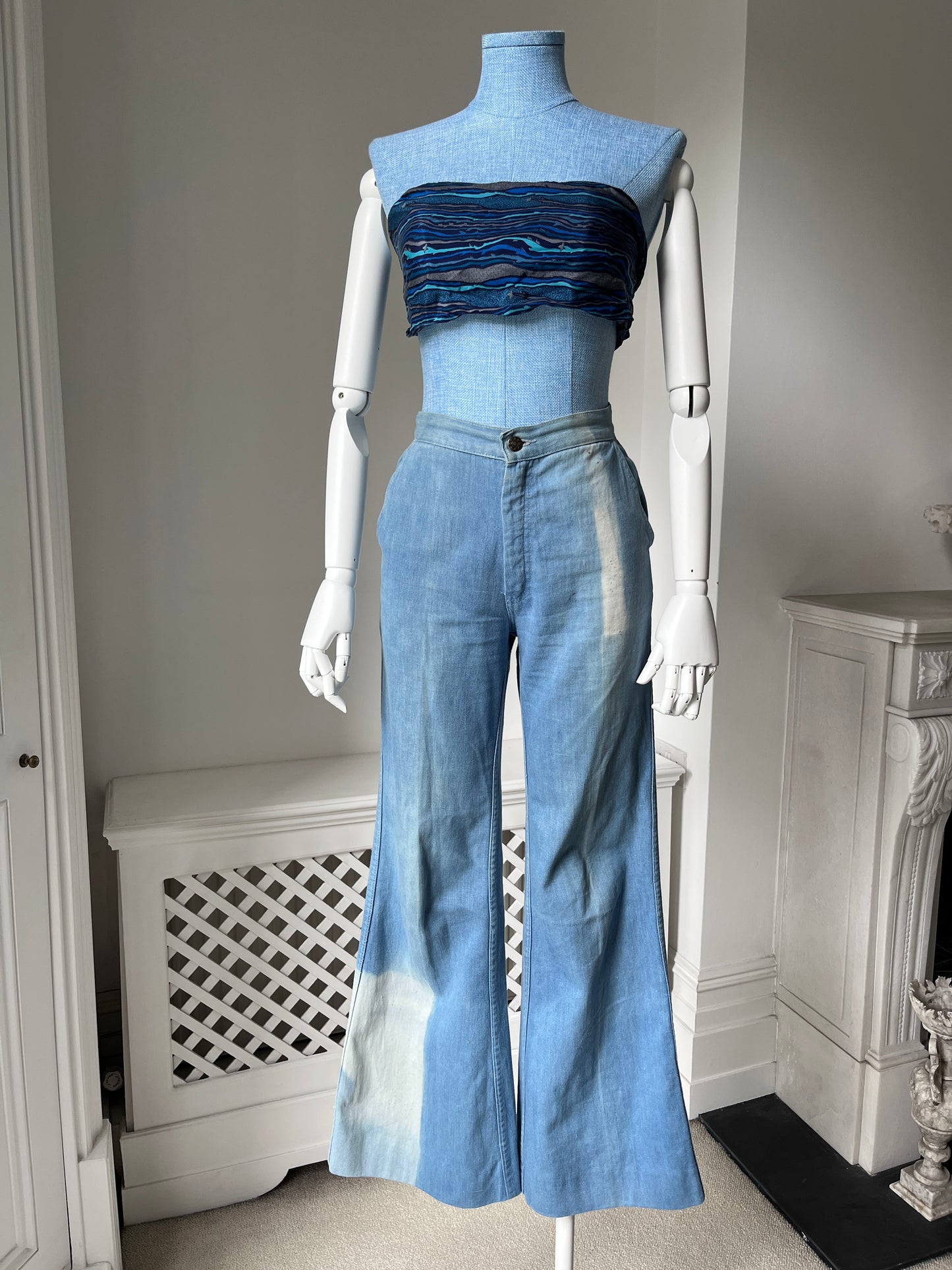 1970s Bleached Bell Bottom Jeans