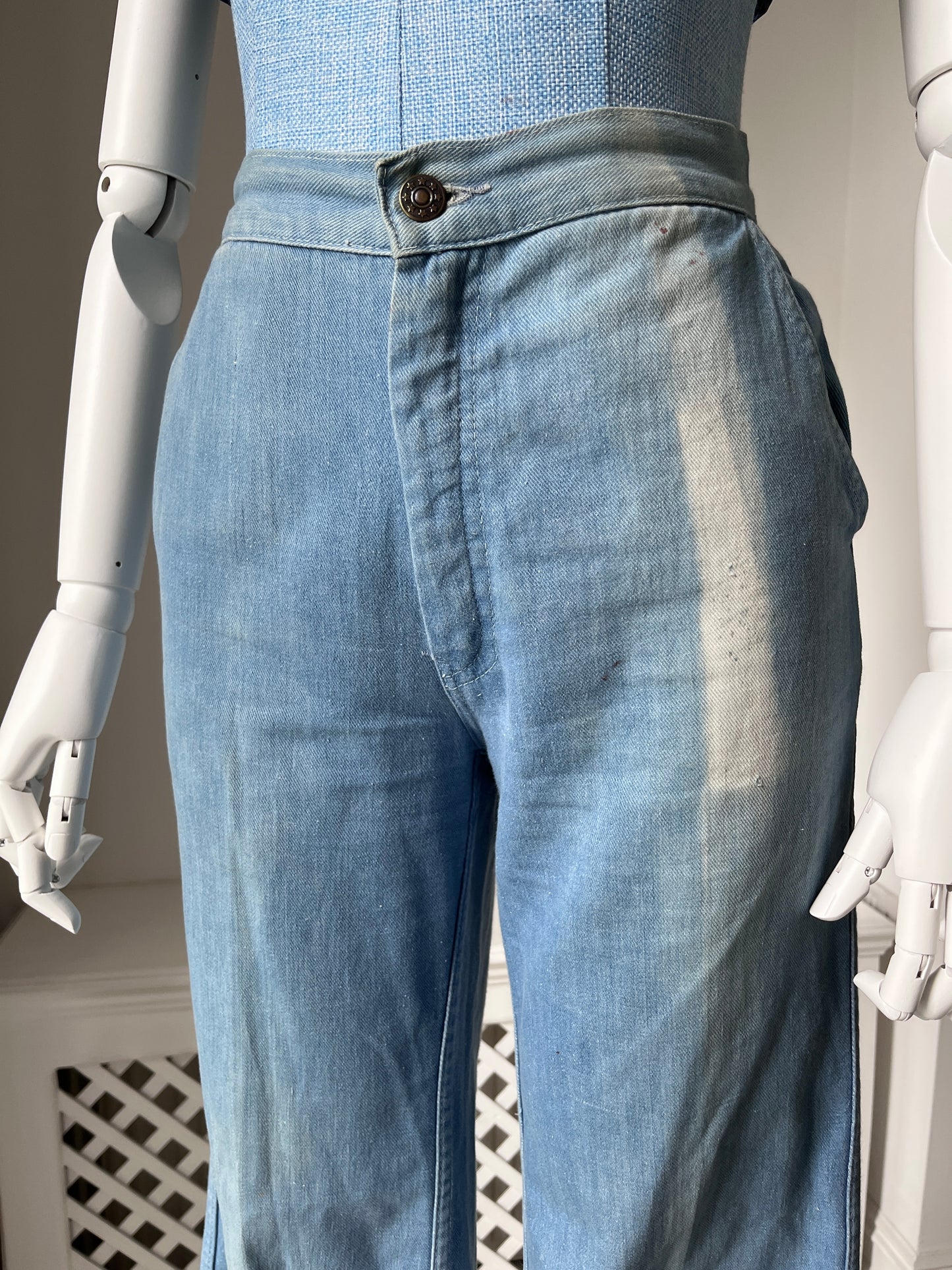 1970s Bleached Bell Bottom Jeans