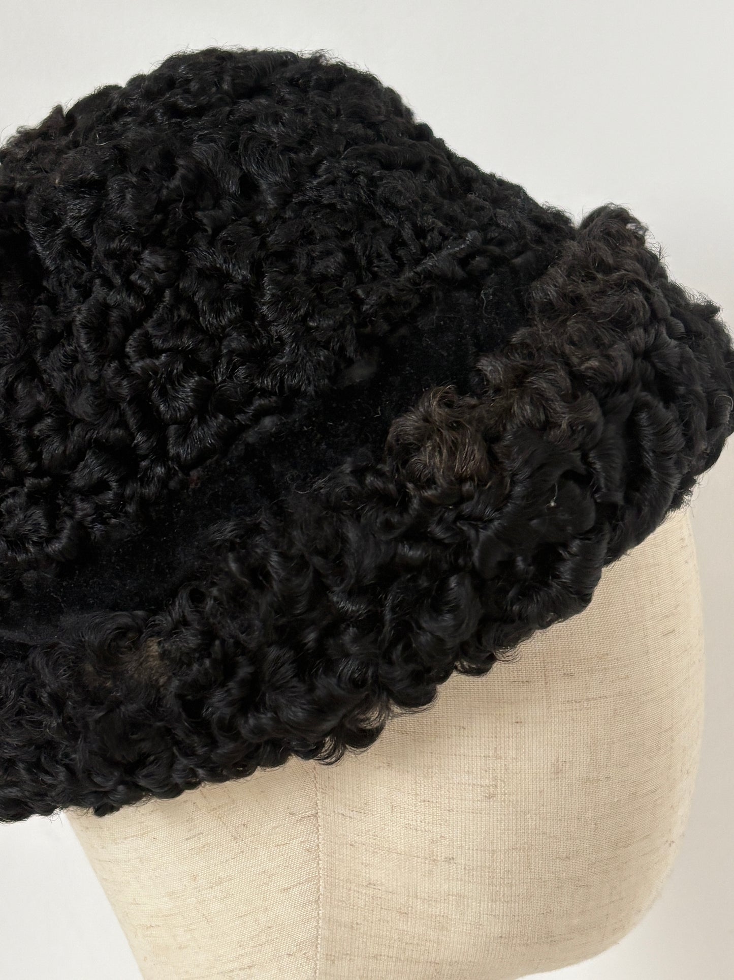 1960s Black Persian Lamb Hat