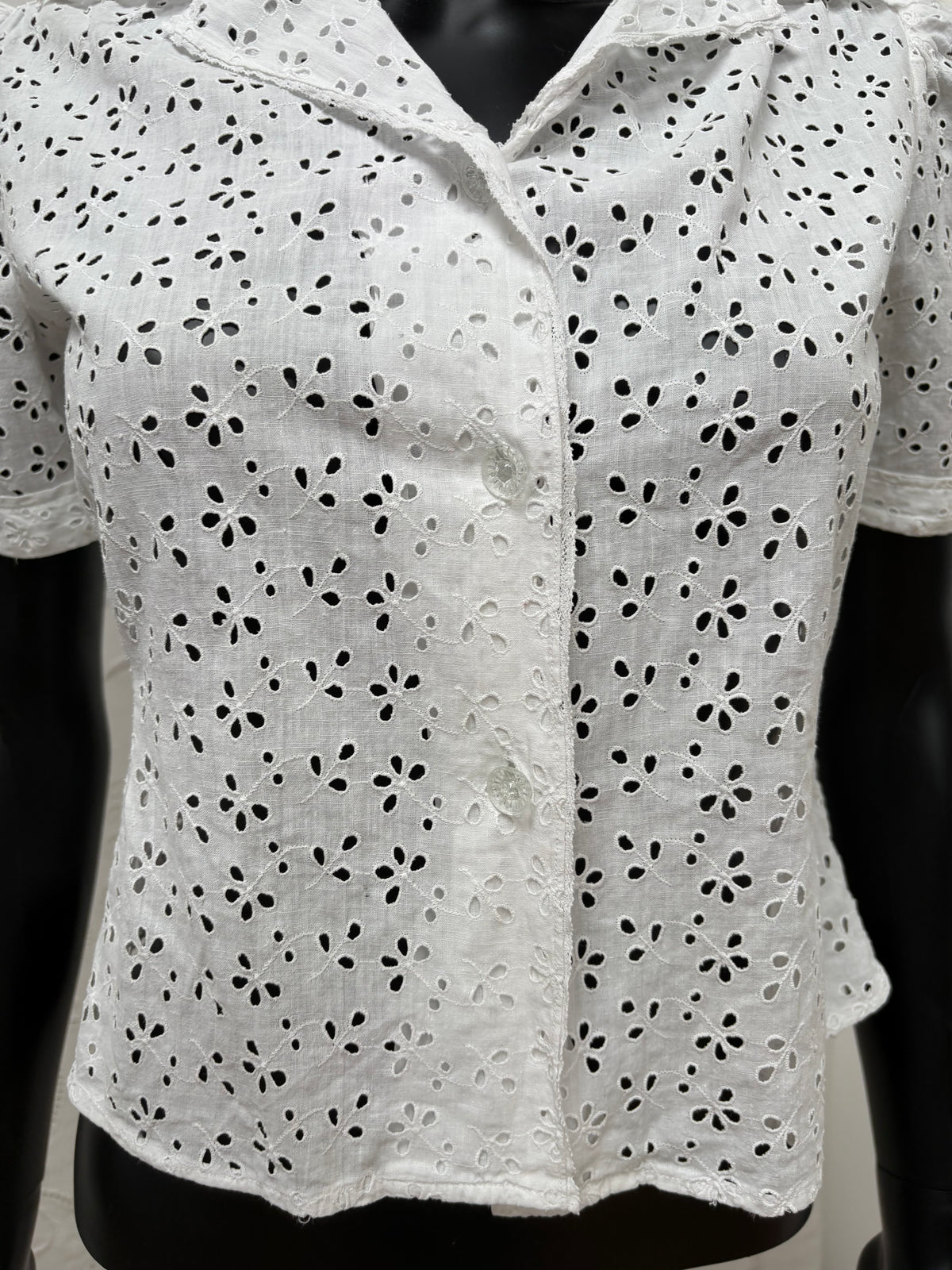 1940s Pure Cotton Broderie Blouse