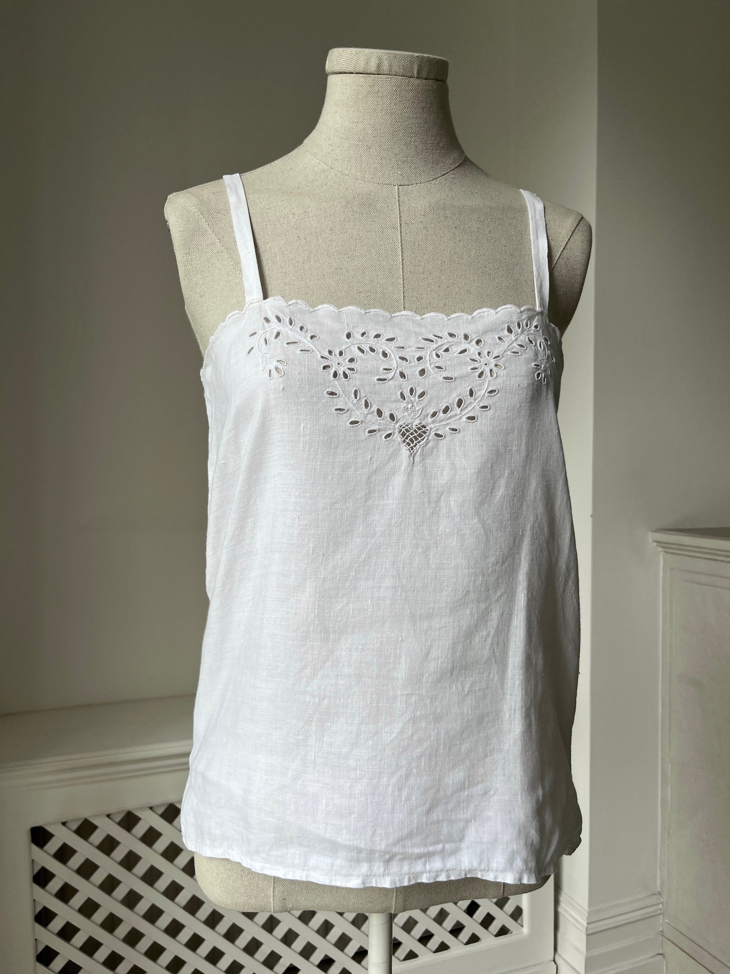 1980s Antique Style White Camisole