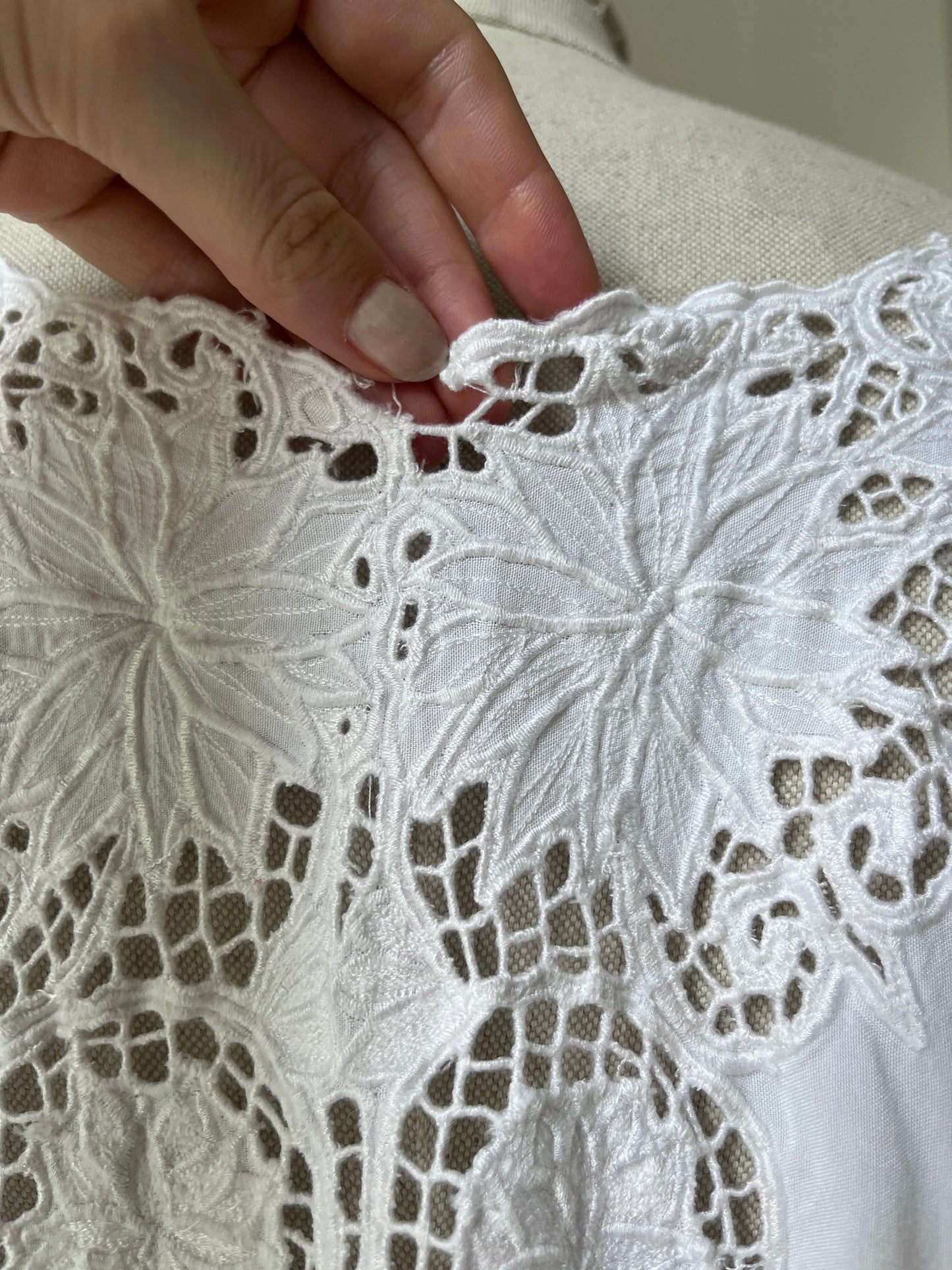 2000s Y2K Crochet and Openwork Open Blouse
