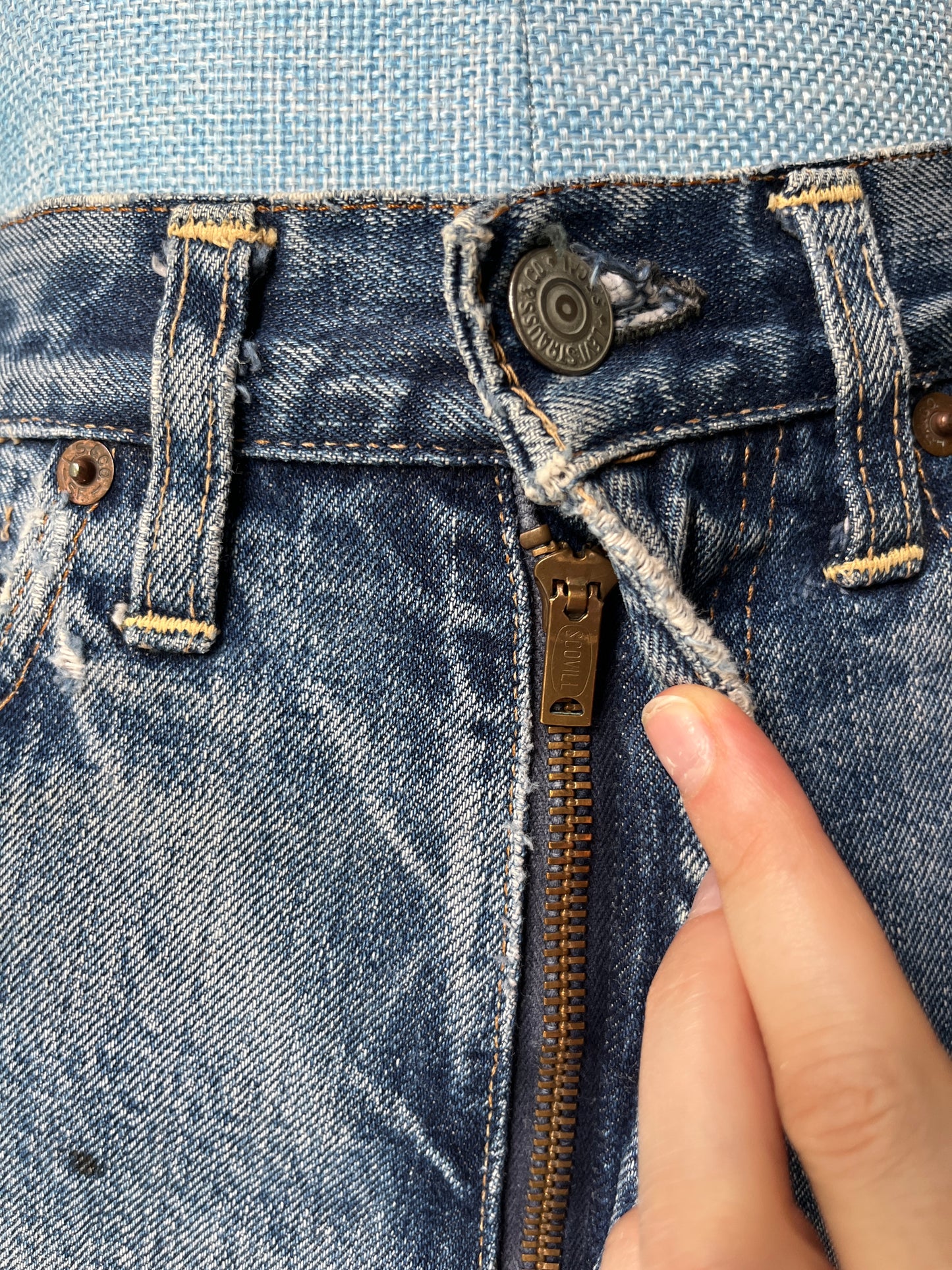 1950s 1960s *rare* Selvedge Big E Levi Jeans turned Skirt