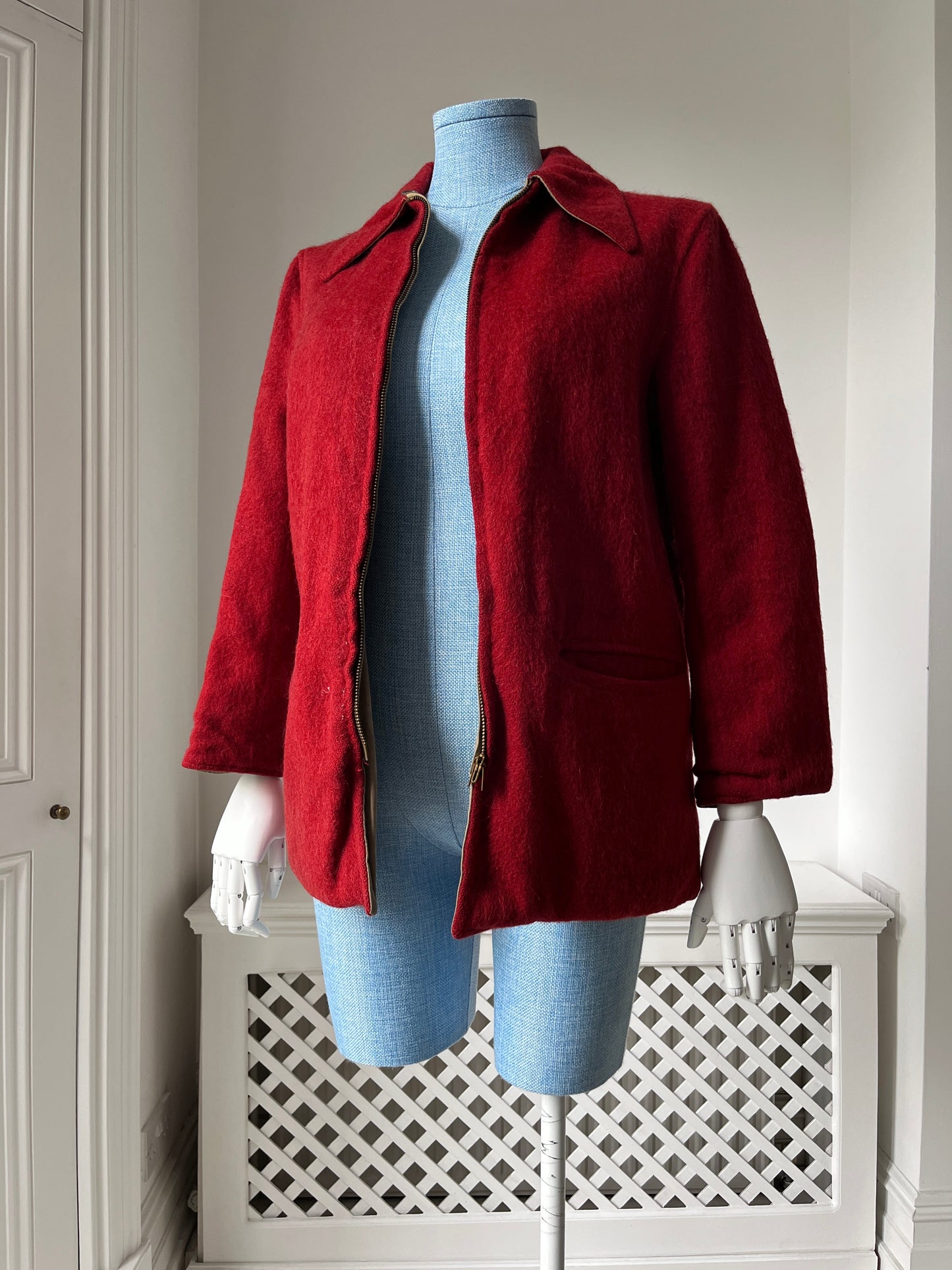 1940s Red Wool Chore Coat