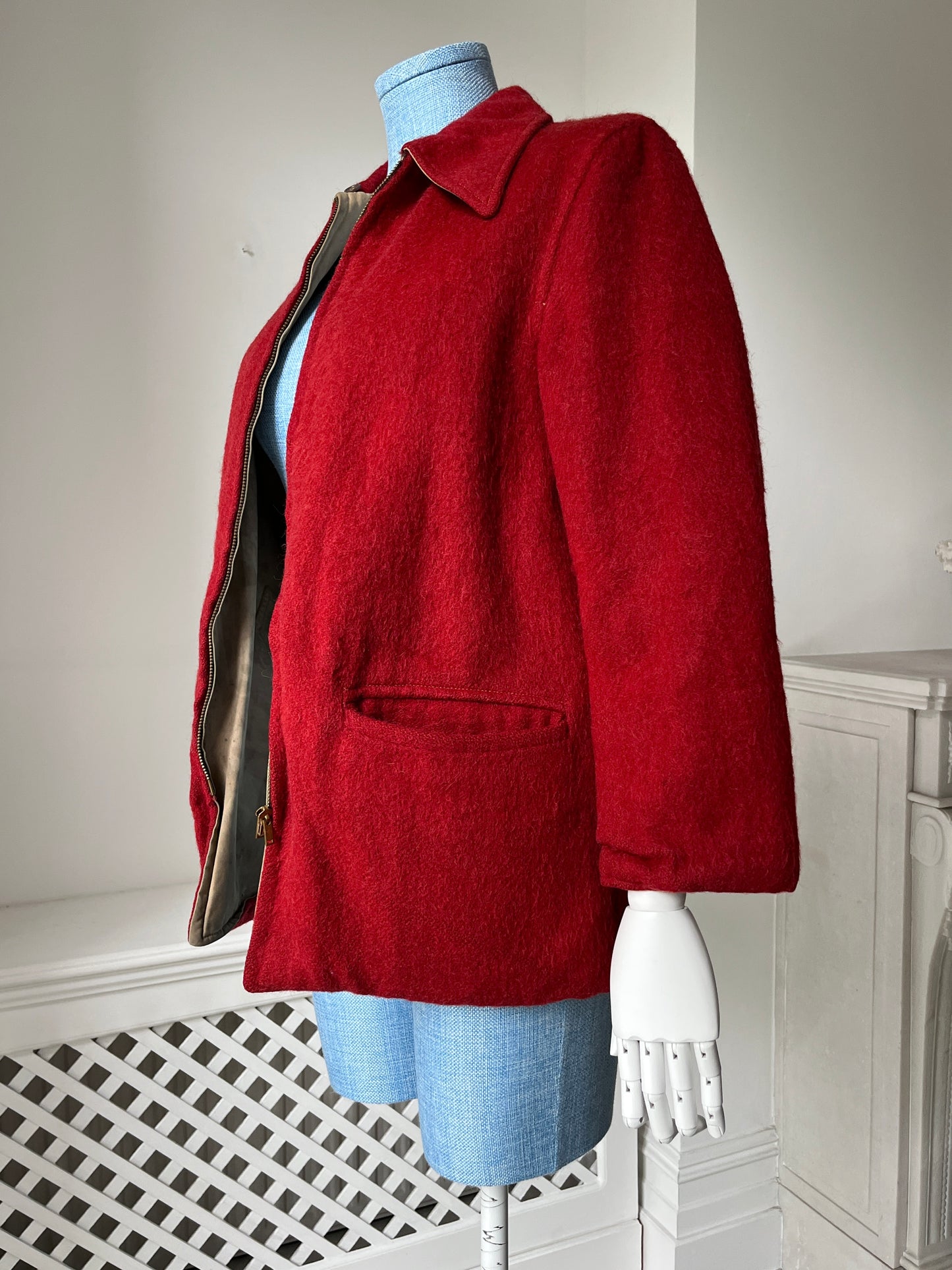 1940s Red Wool Chore Coat