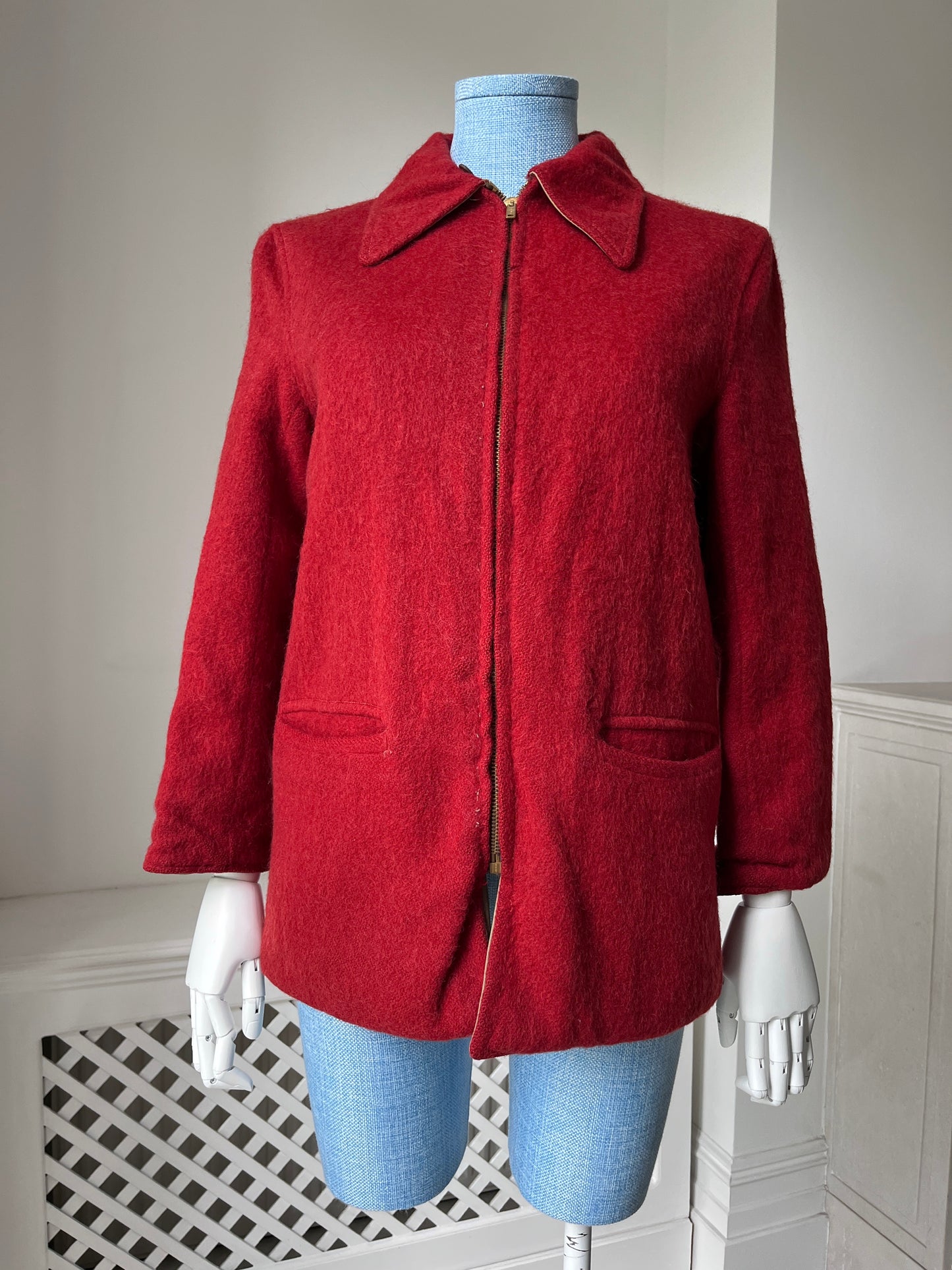 1940s Red Wool Chore Coat
