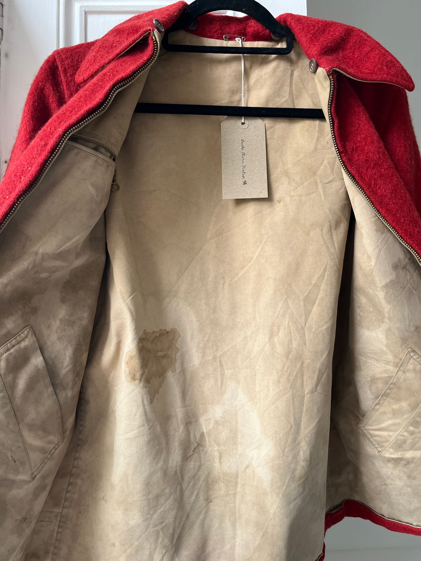 1940s Red Wool Chore Coat
