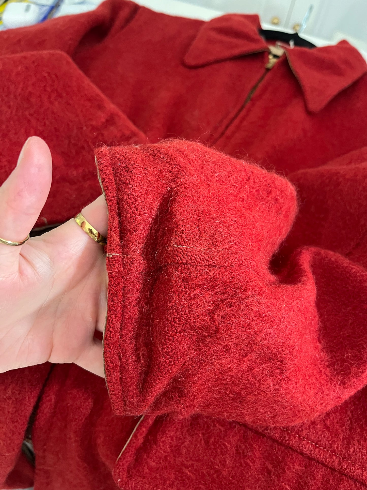 1940s Red Wool Chore Coat