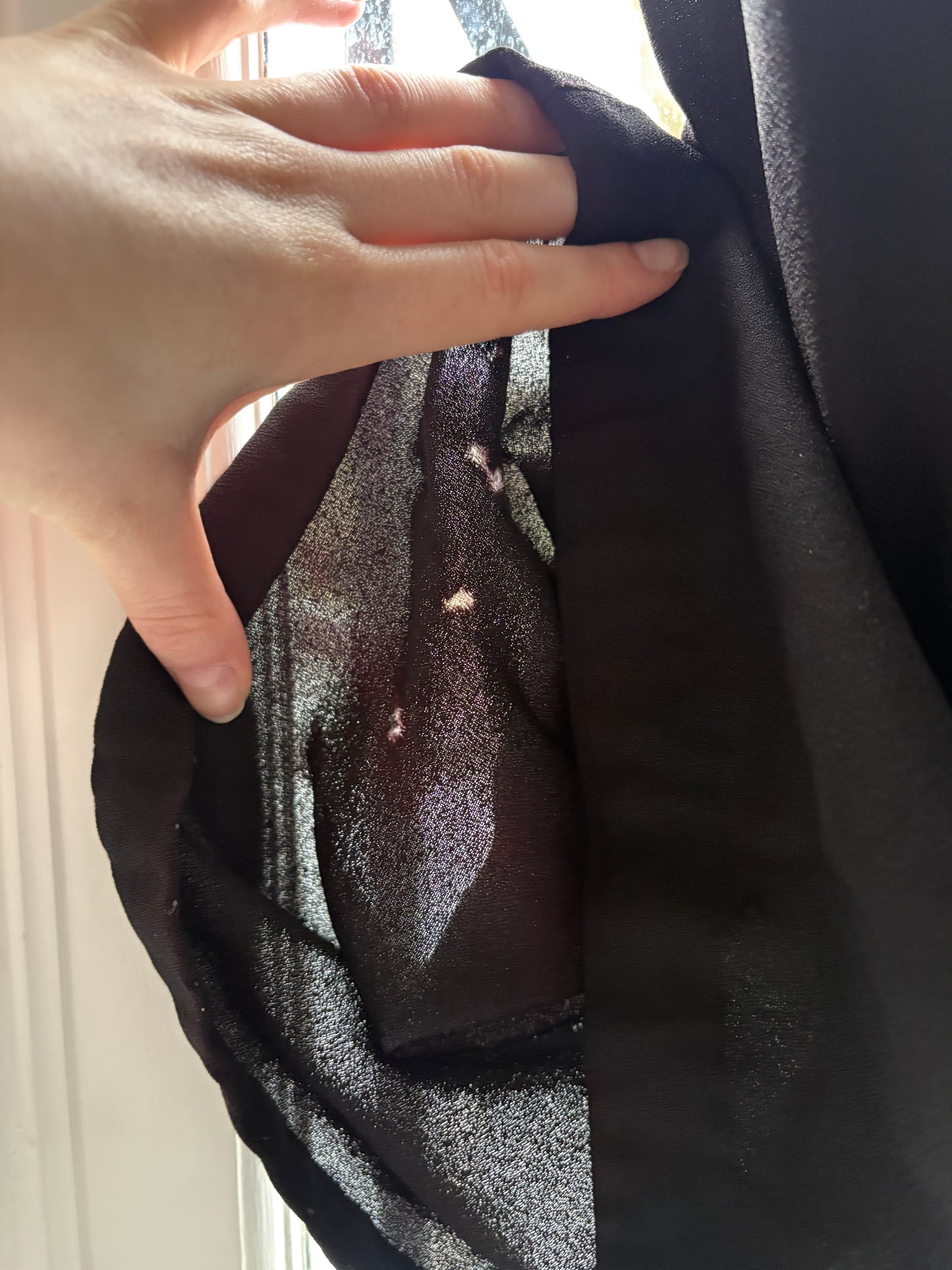 1970s 'Zamie' Black Maxi Dress with Smocking