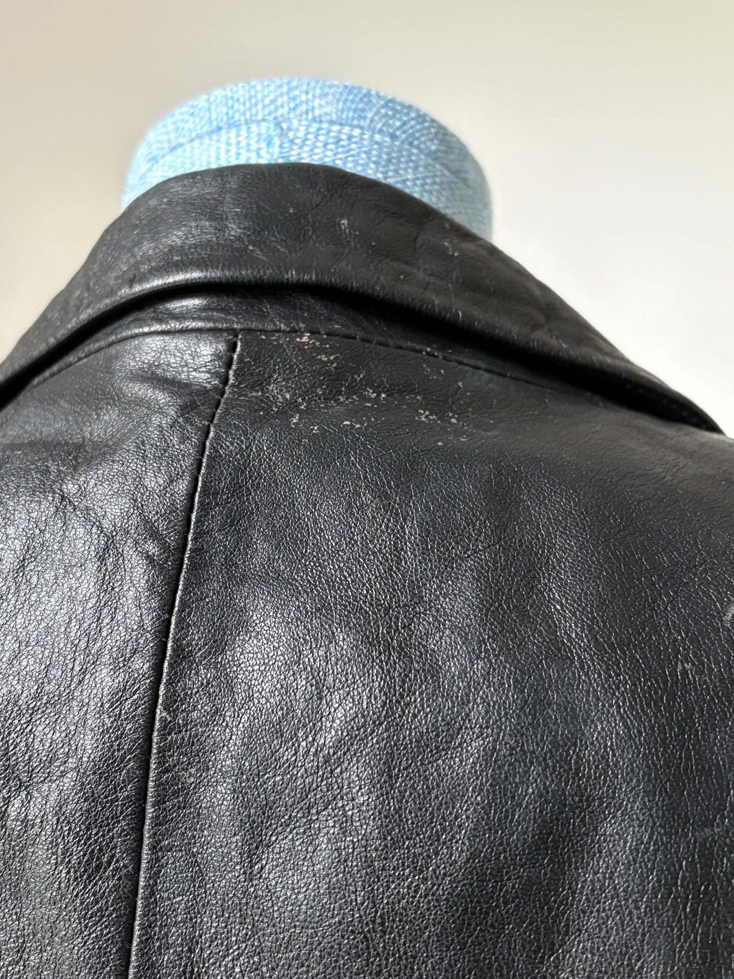 2000s Black Leather Blazer