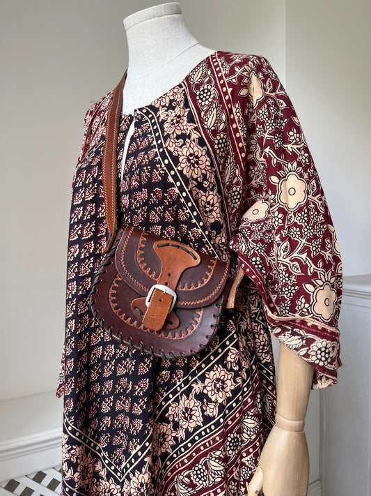 1970s Mini Leather Crossbody Mini Handbag