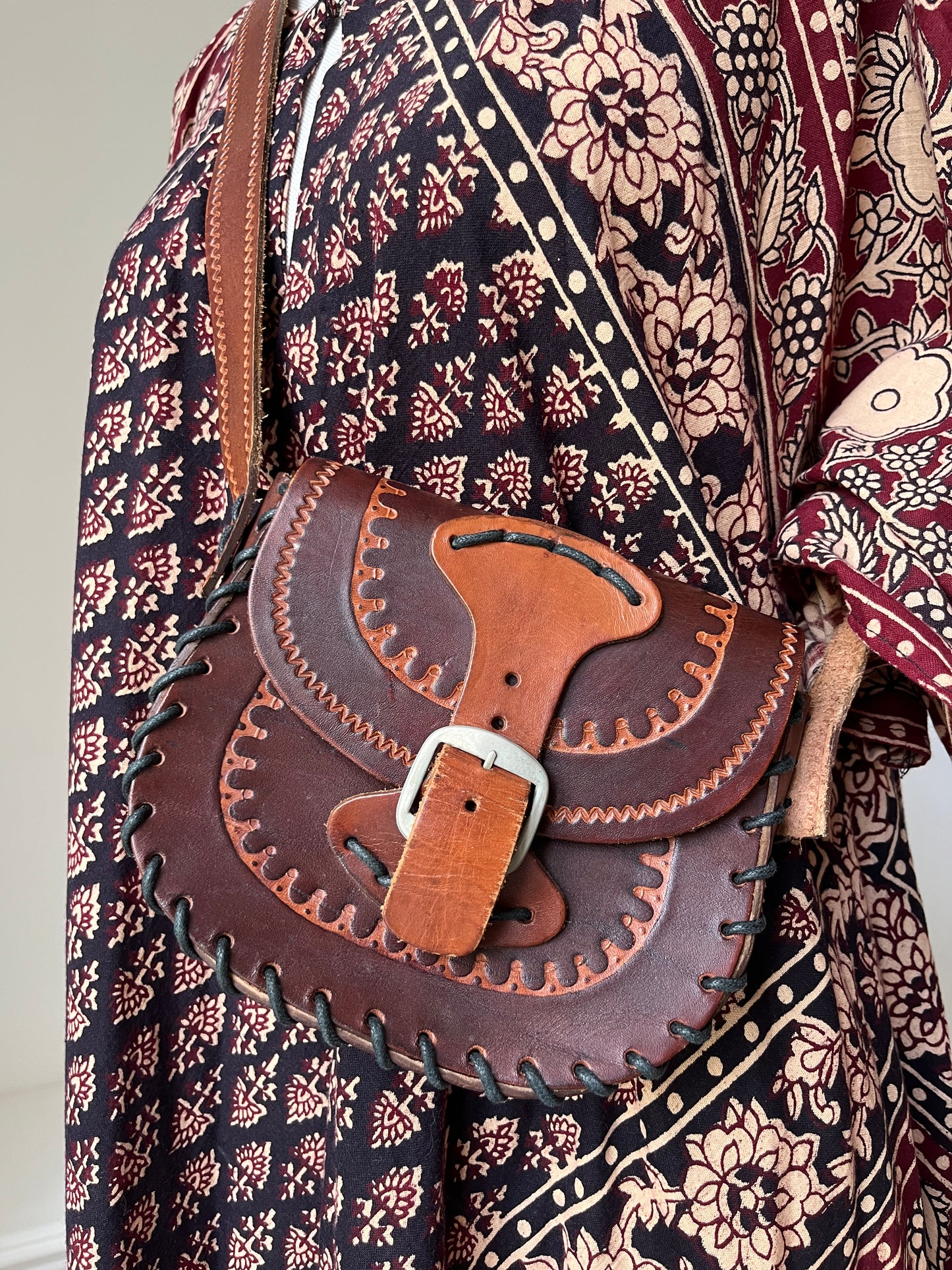 1970s Mini Leather Crossbody Mini Handbag