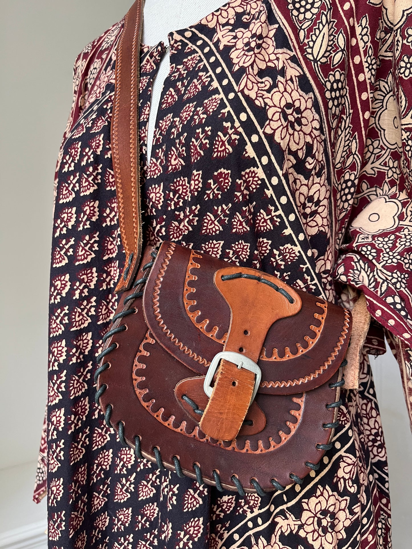 1970s Mini Leather Crossbody Mini Handbag