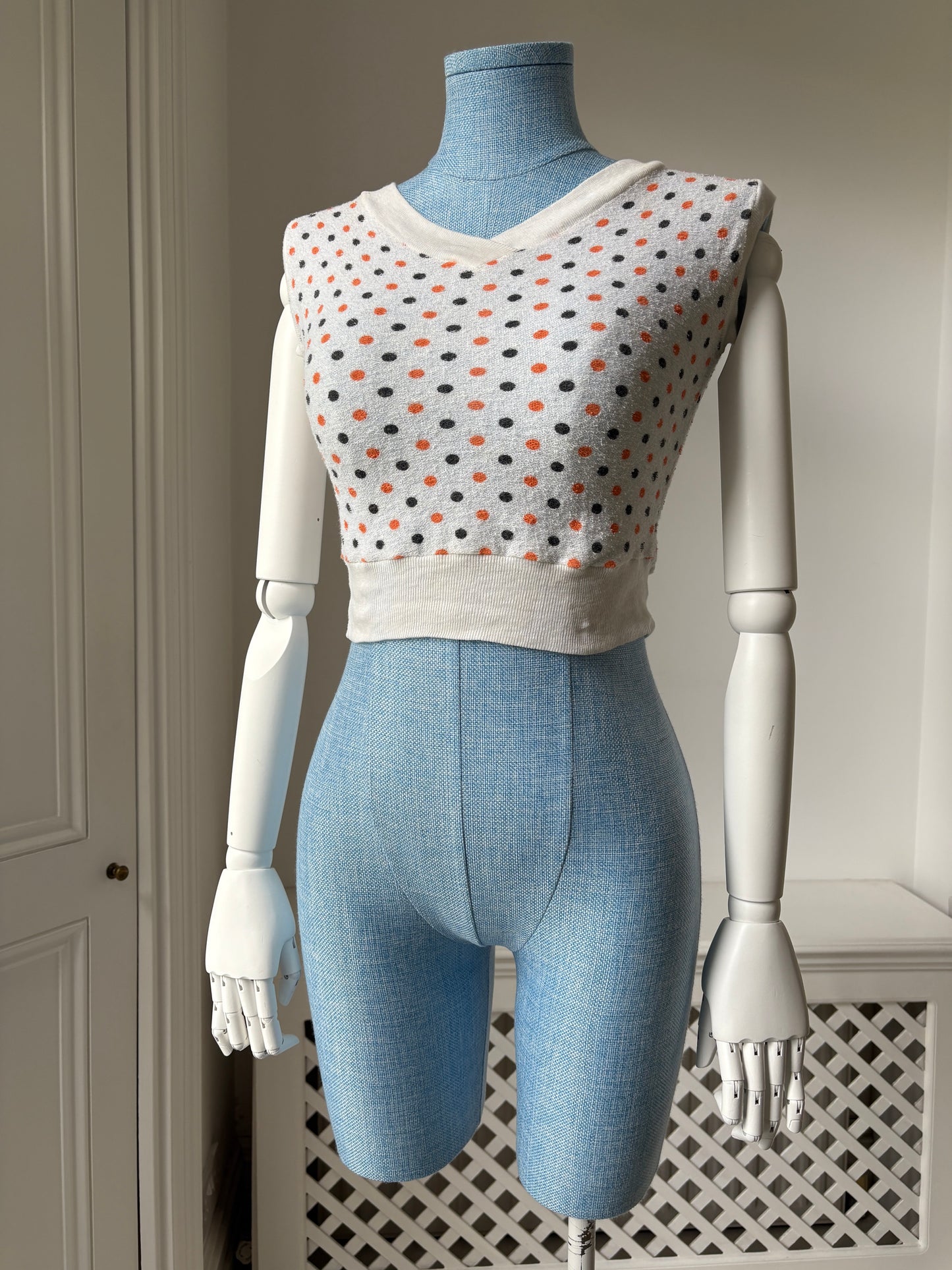 1950s Cotton Polka Dot Blouse