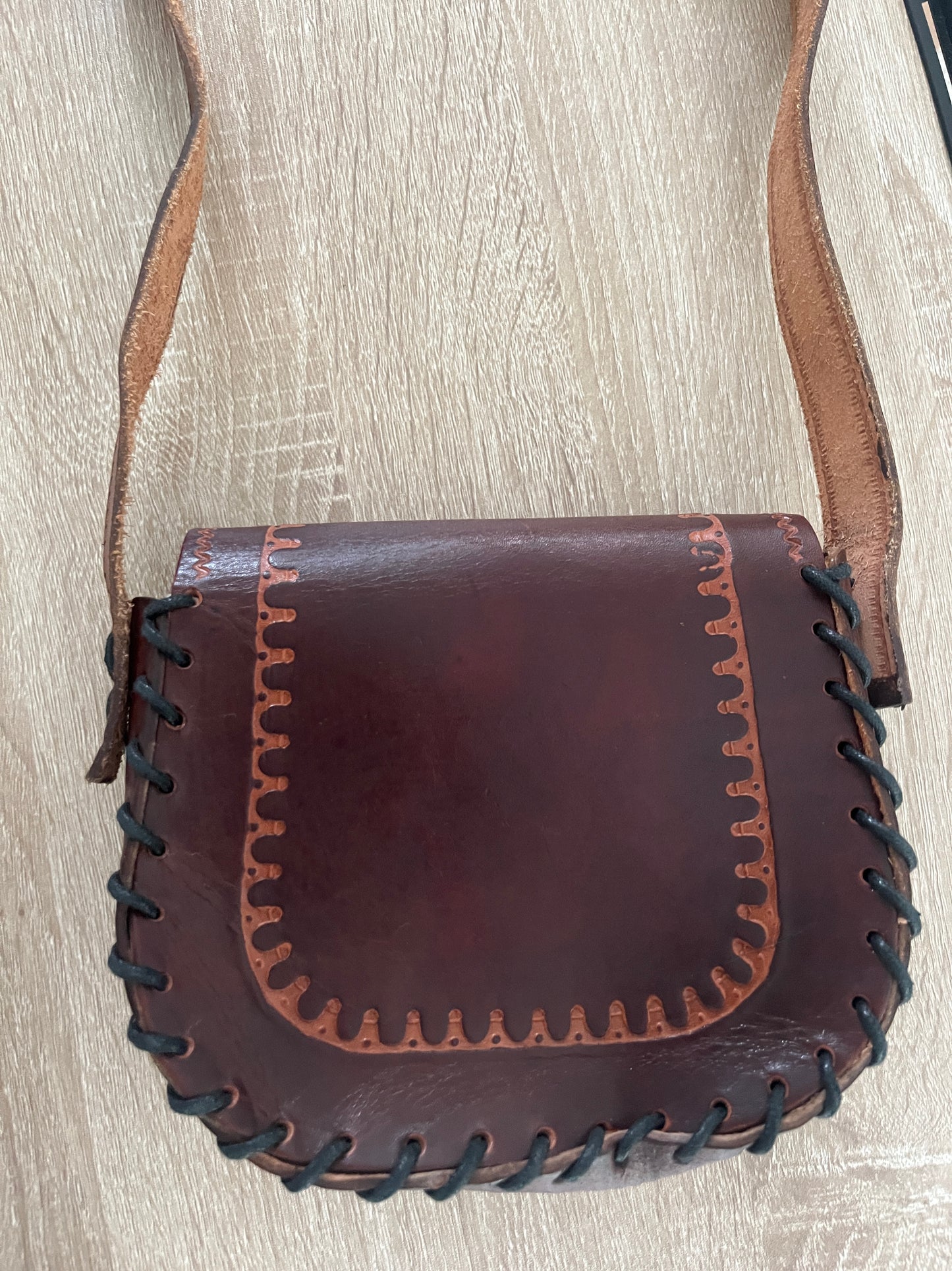 1970s Mini Leather Crossbody Mini Handbag