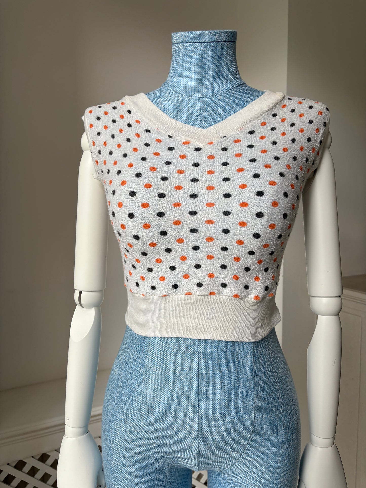1950s Cotton Polka Dot Blouse