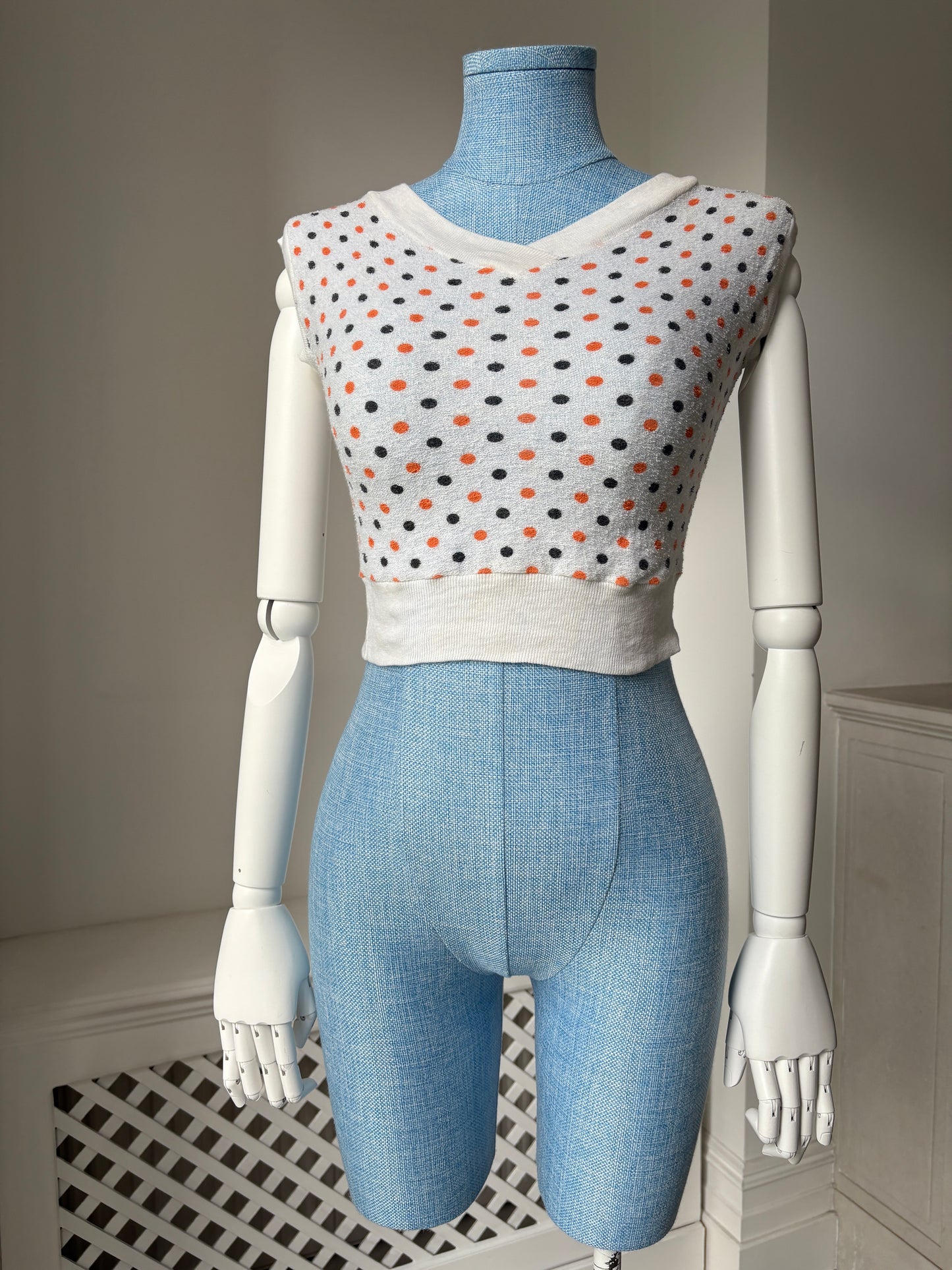1950s Cotton Polka Dot Blouse
