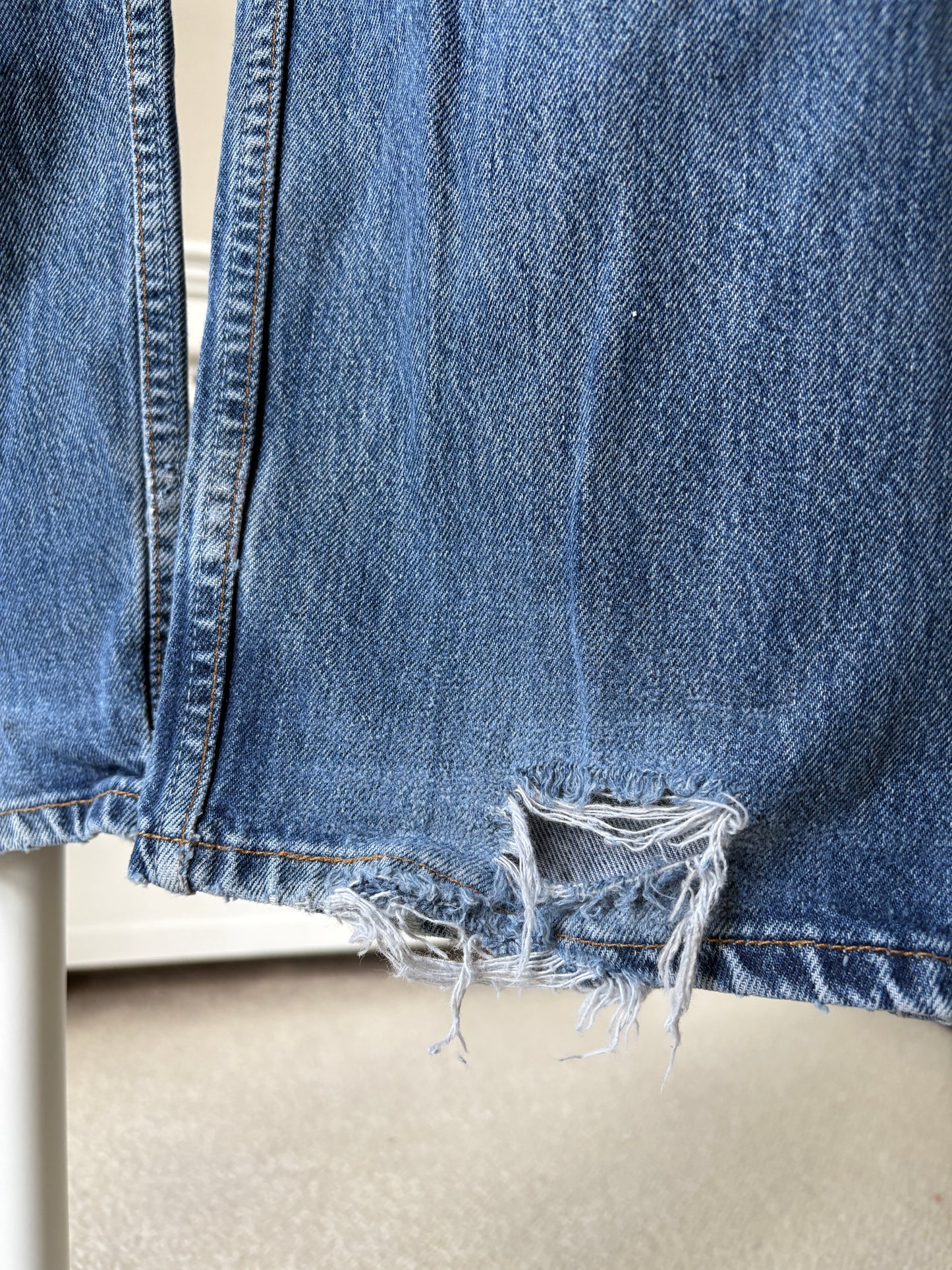 2000s 'Levis' 501 Patched Up Straight Leg Jeans
