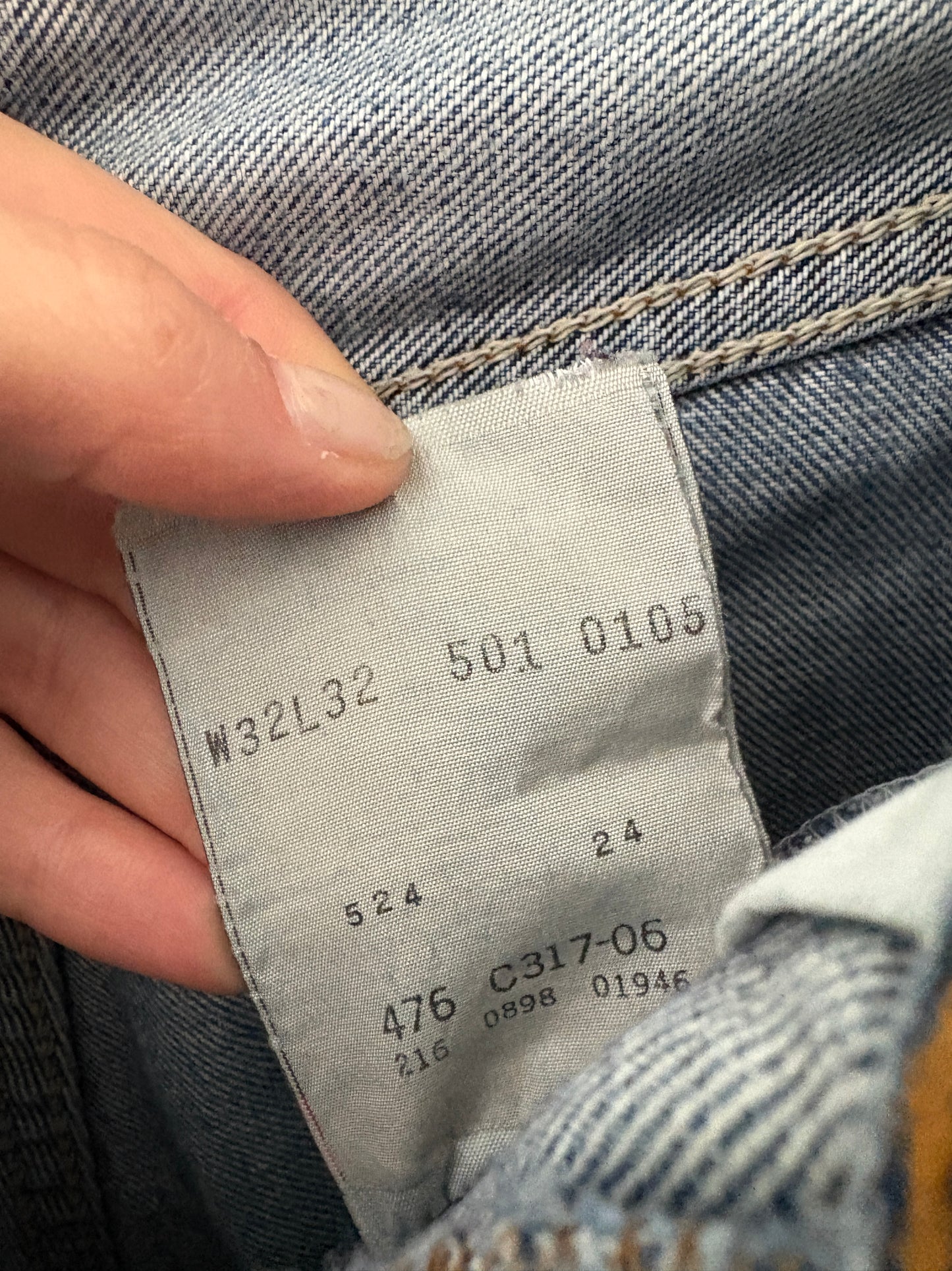 2000s 'Levis' 501 Patched Up Straight Leg Jeans