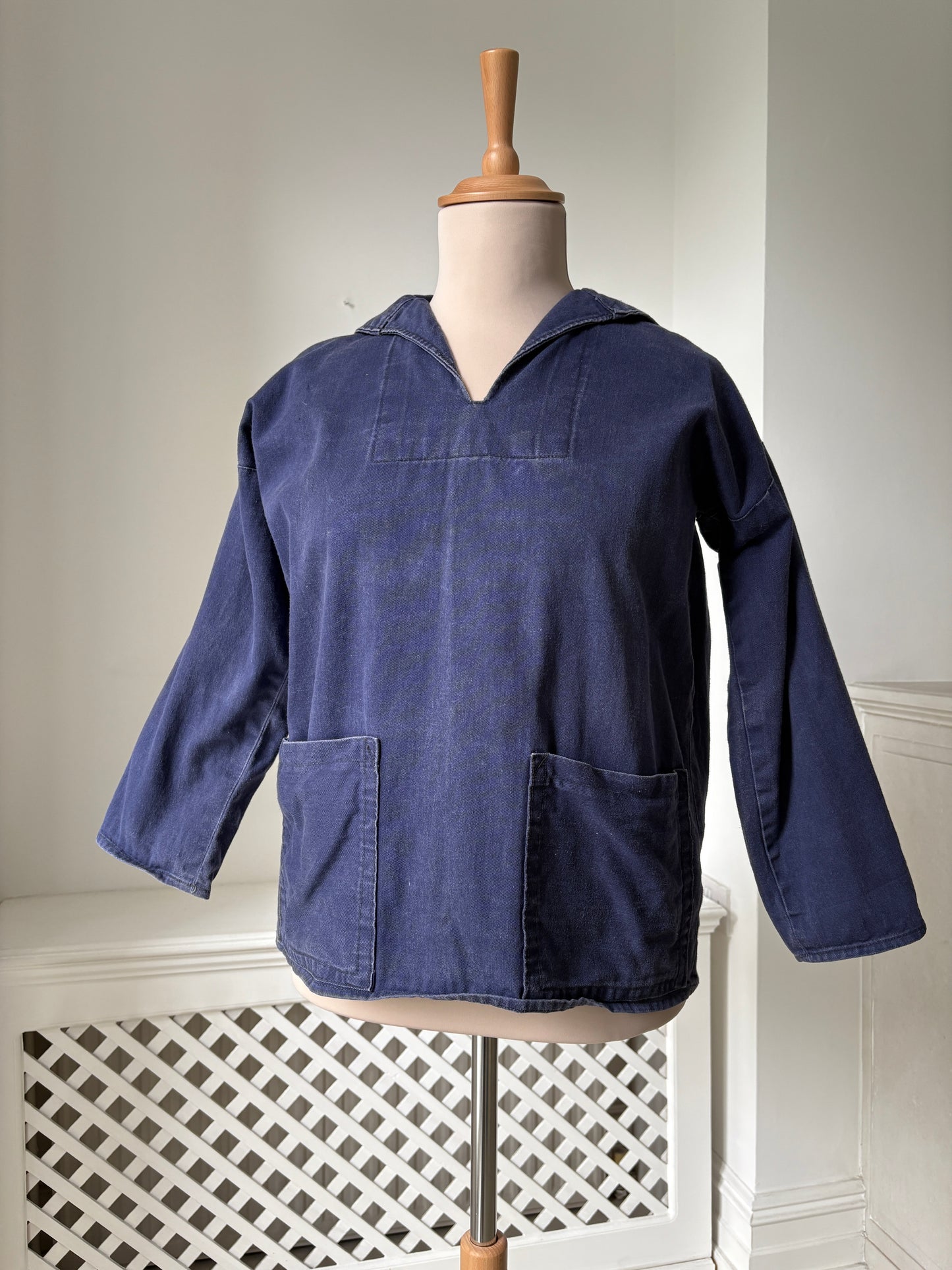 1970s Navy Blue Fishermans Smock