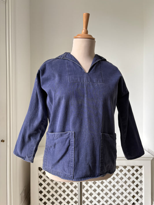 1970s Navy Blue Fishermans Smock
