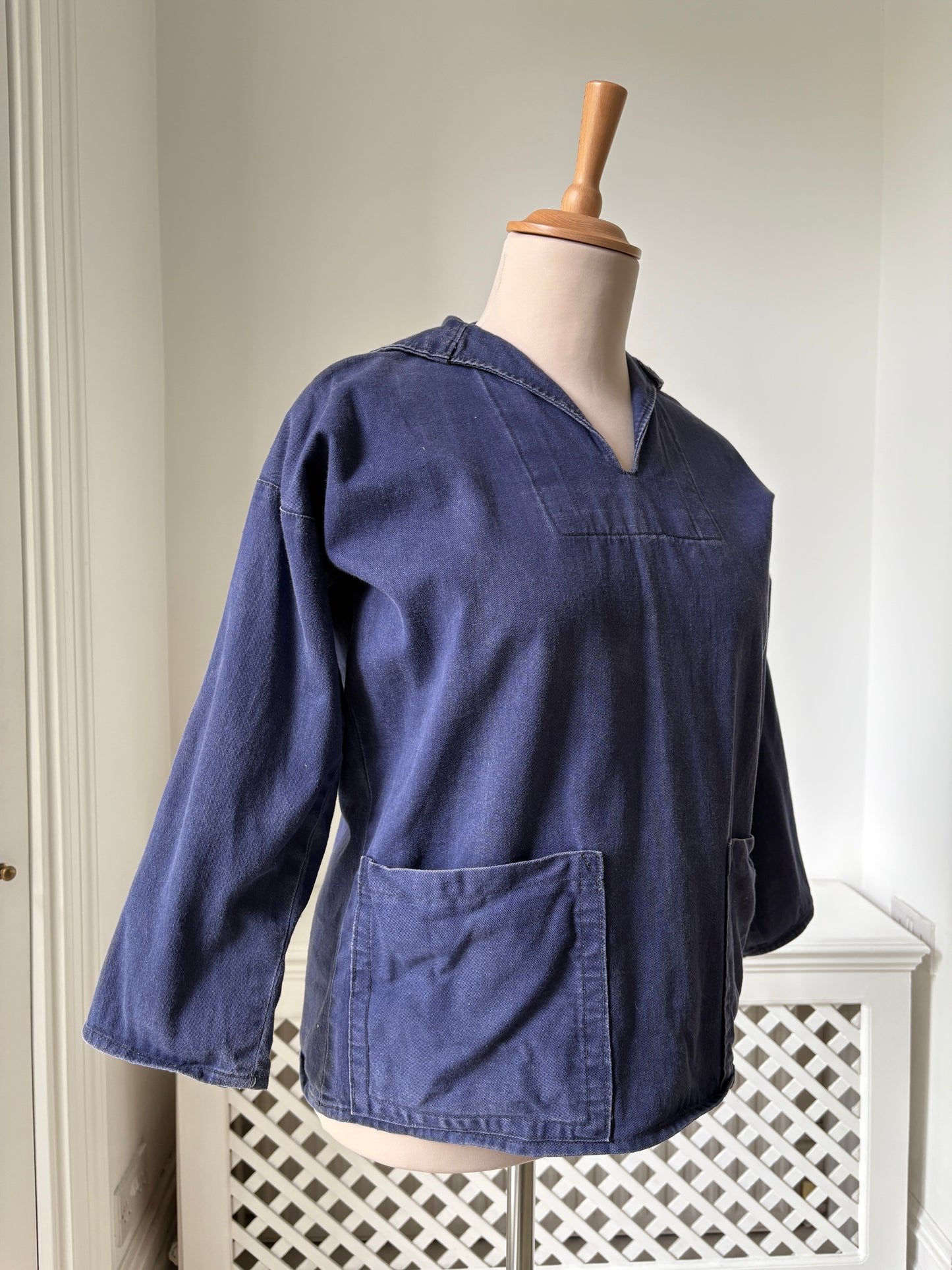 1970s Navy Blue Fishermans Smock