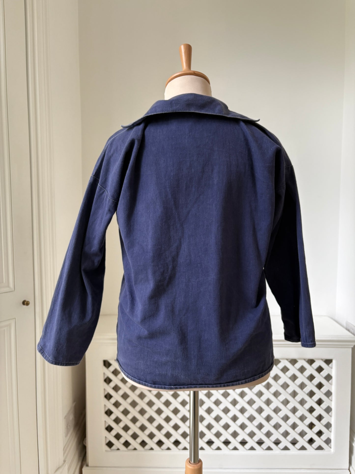 1970s Navy Blue Fishermans Smock