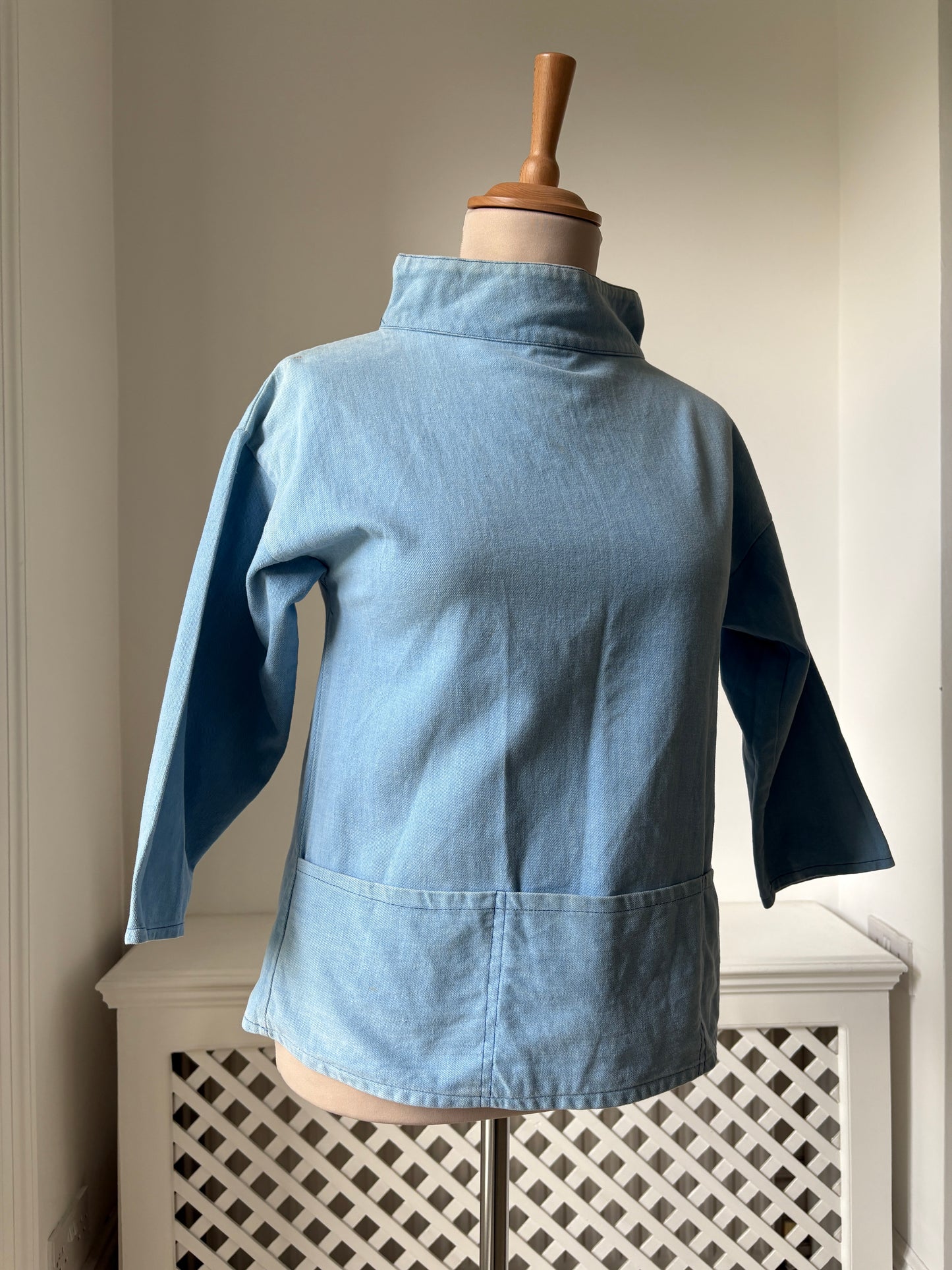 1970s Soft Blue Fishermans Smock
