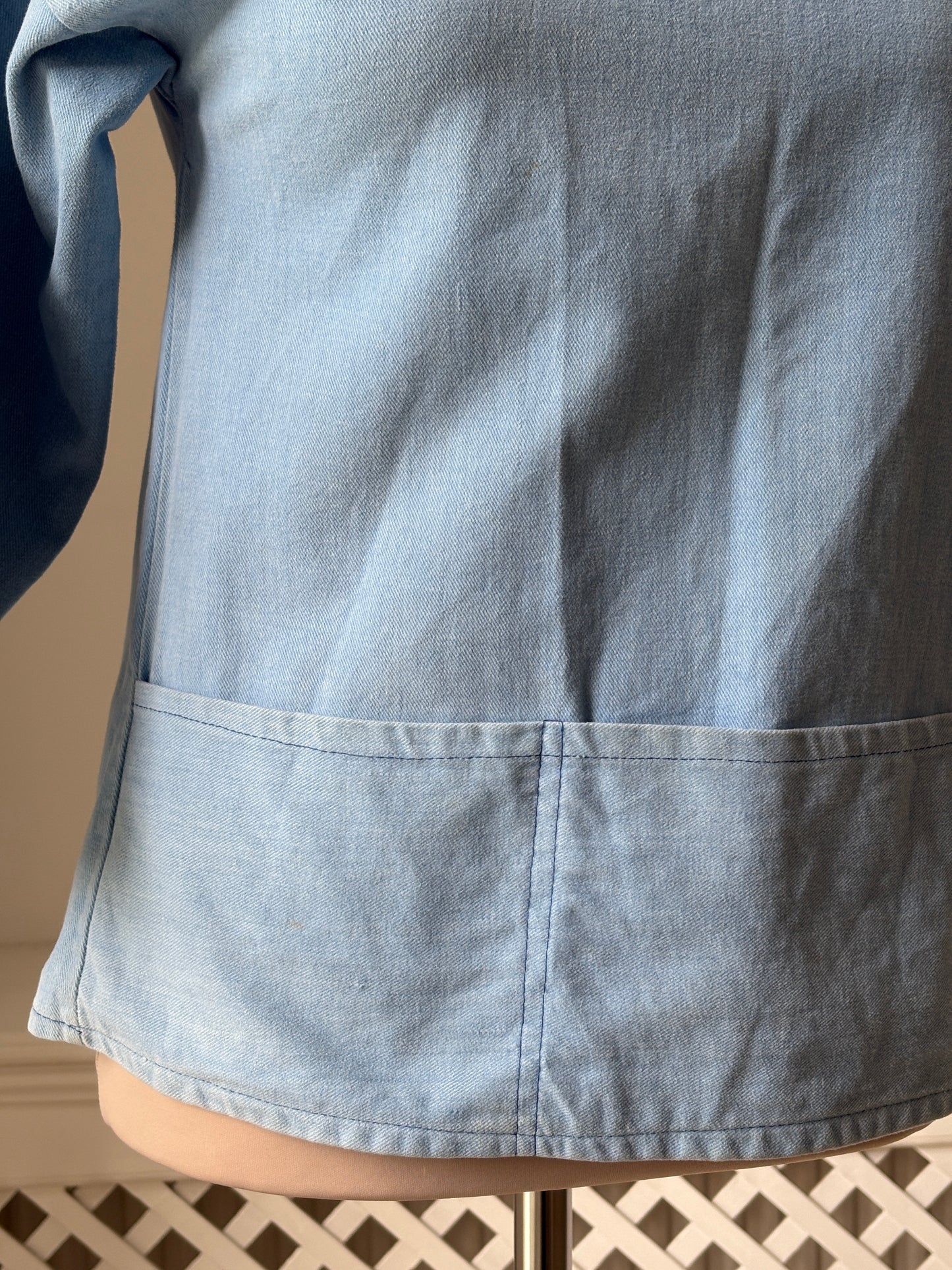 1970s Soft Blue Fishermans Smock