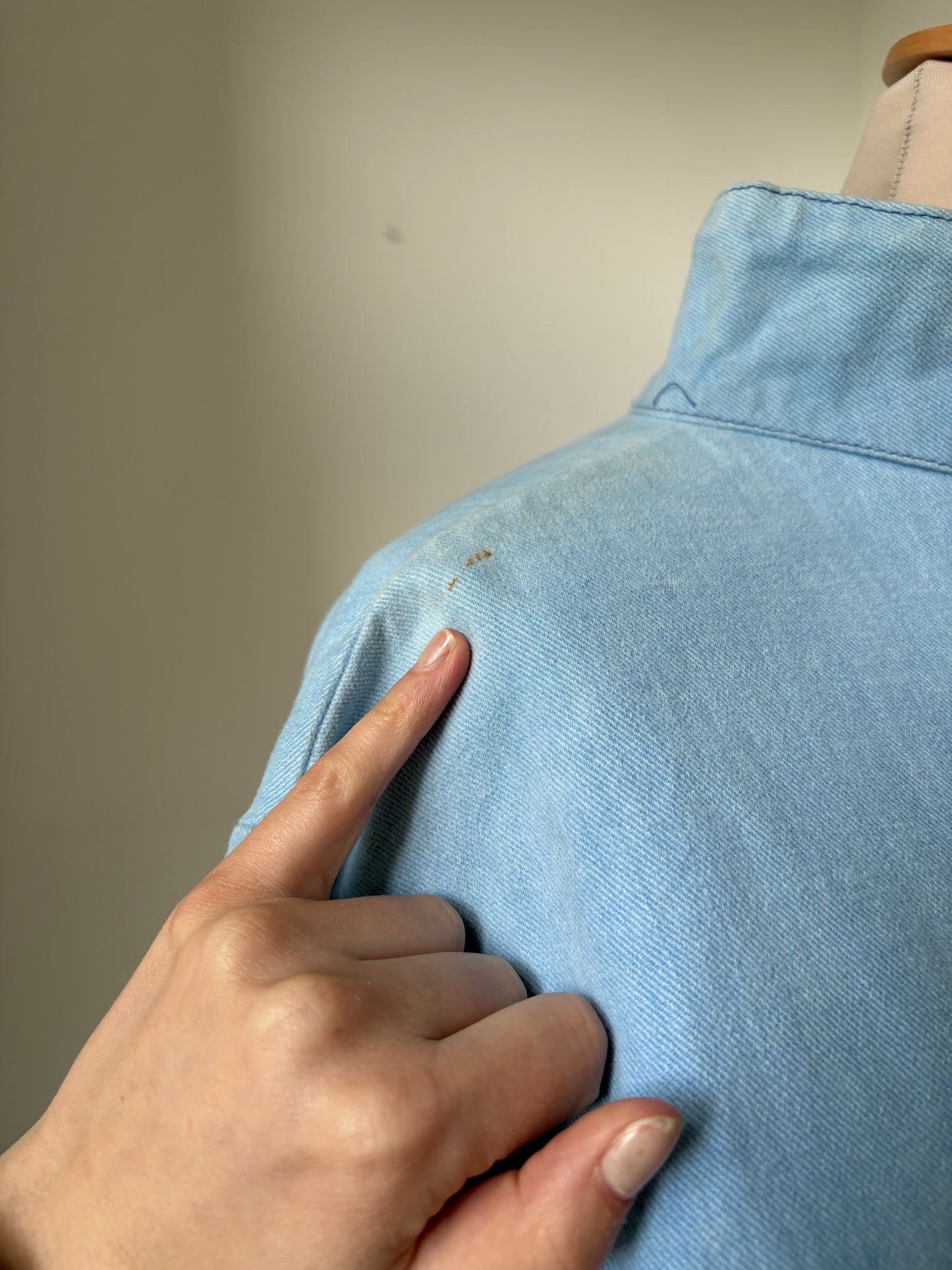 1970s Soft Blue Fishermans Smock