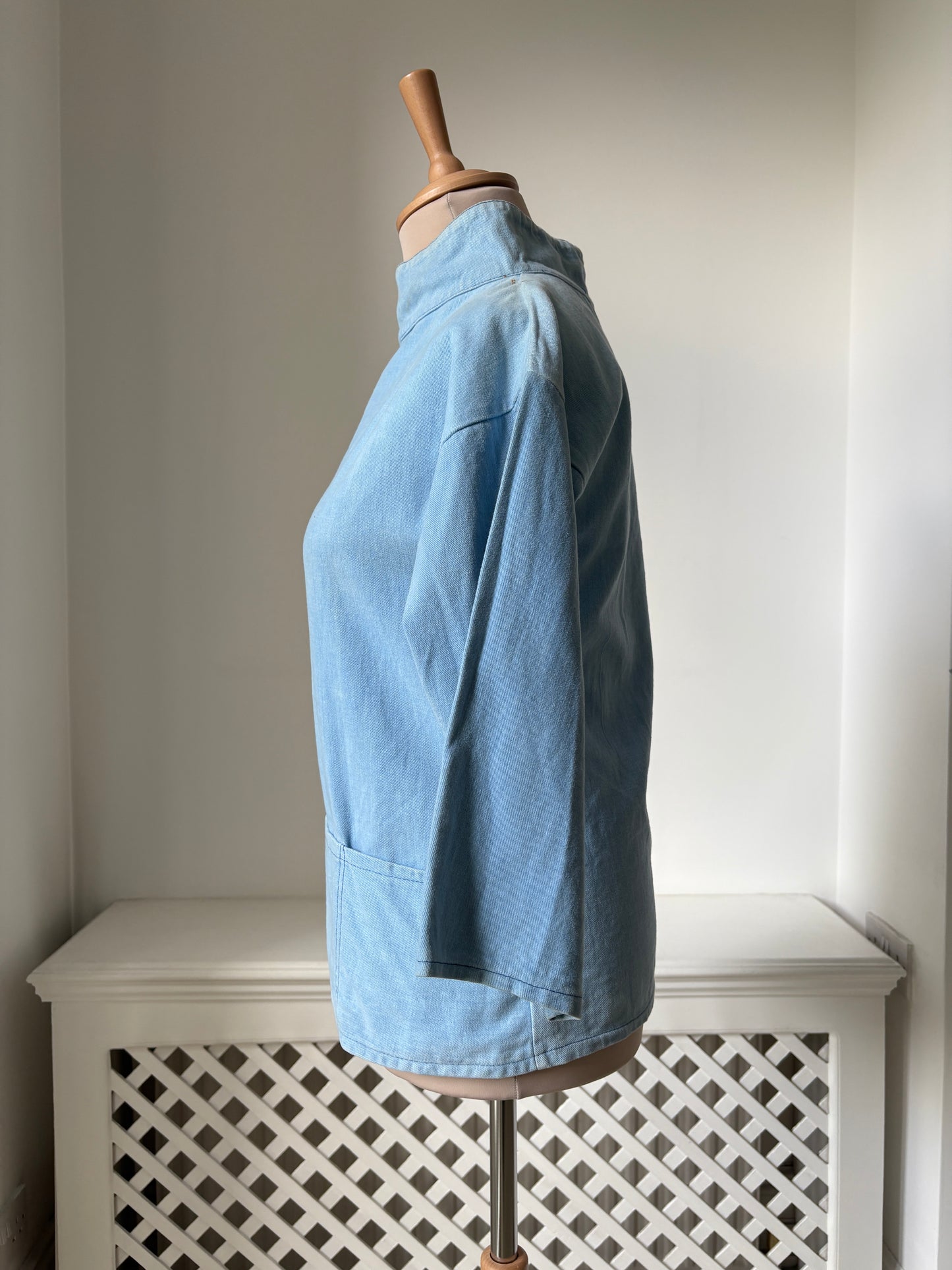 1970s Soft Blue Fishermans Smock