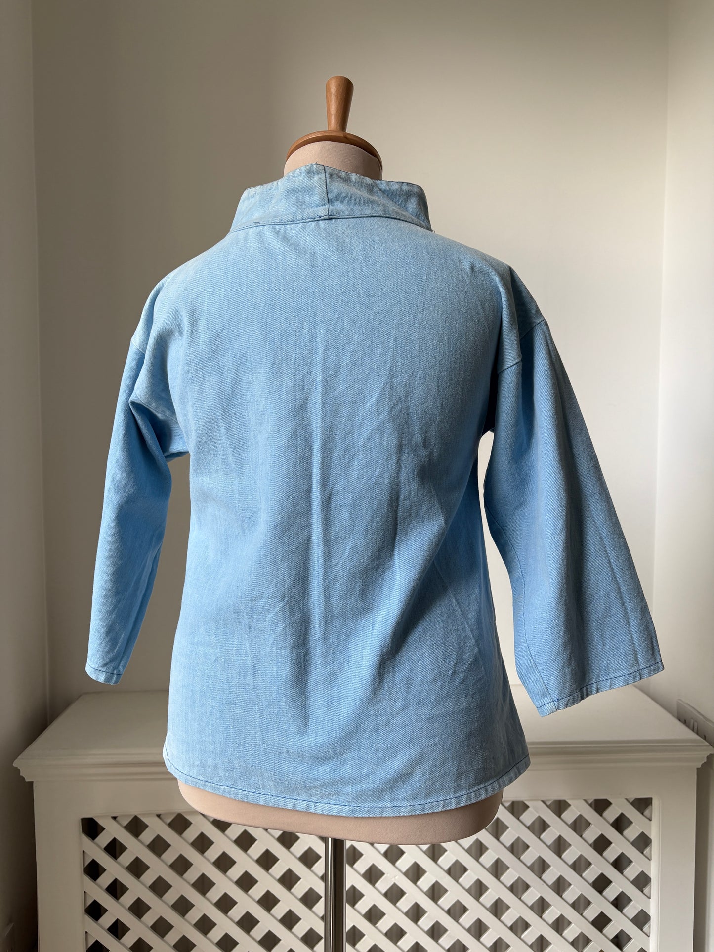 1970s Soft Blue Fishermans Smock