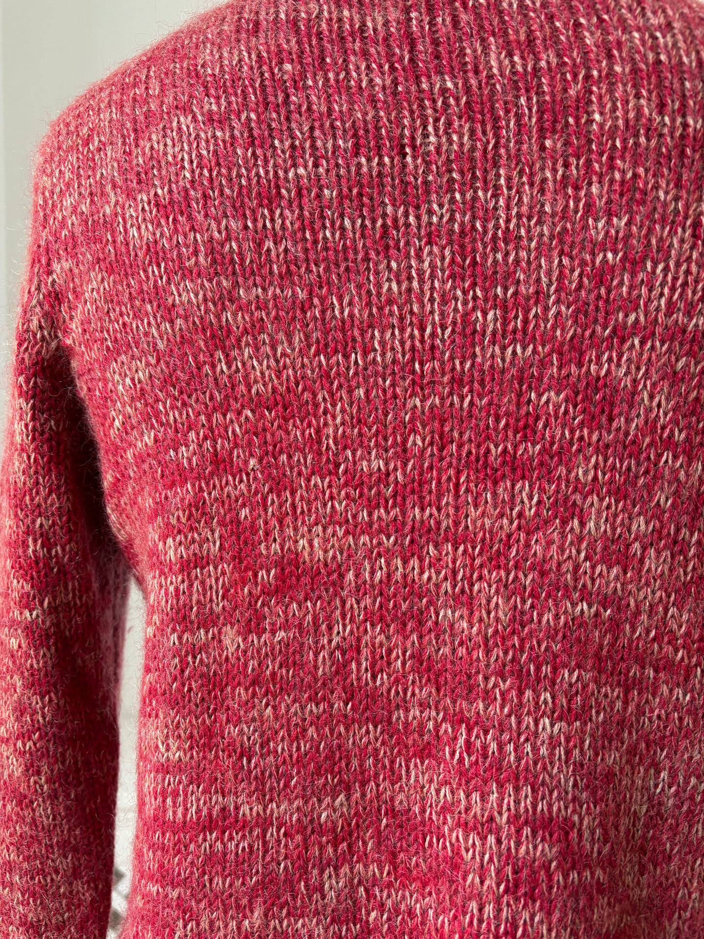 1960s 1970s Mohair Red Knit Boatneck Sweater