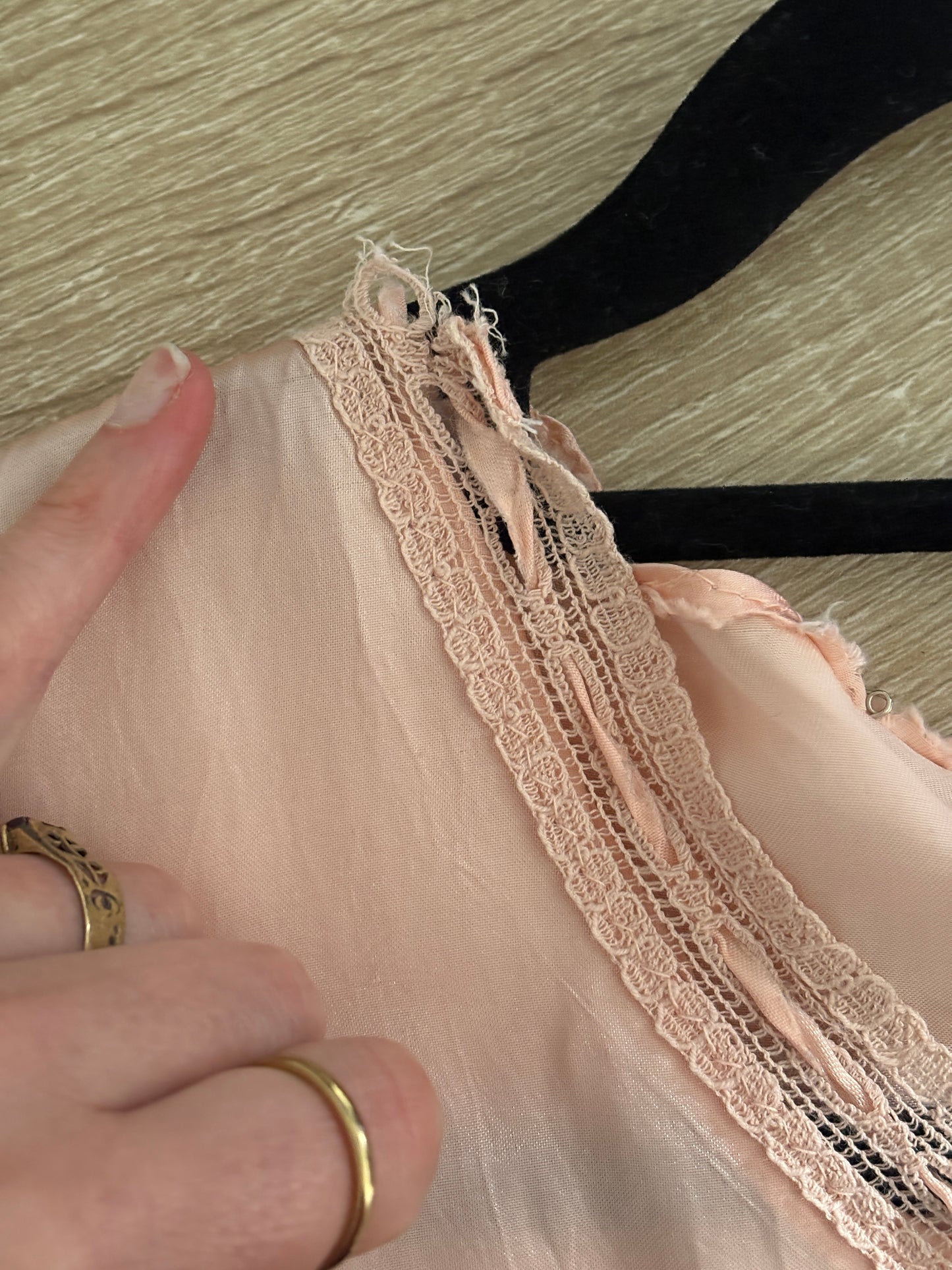 1930s Pink Satin Pyjama Blouse