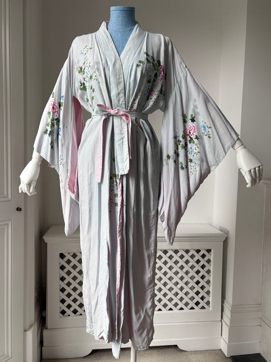 1970s Floral Kimono Housecoat