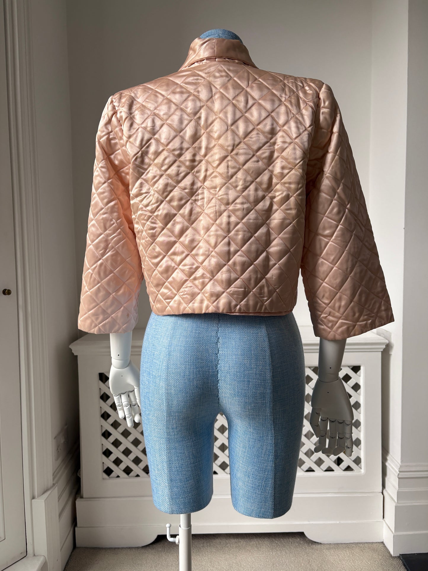 1950s Pink Quilted Bed Jacket