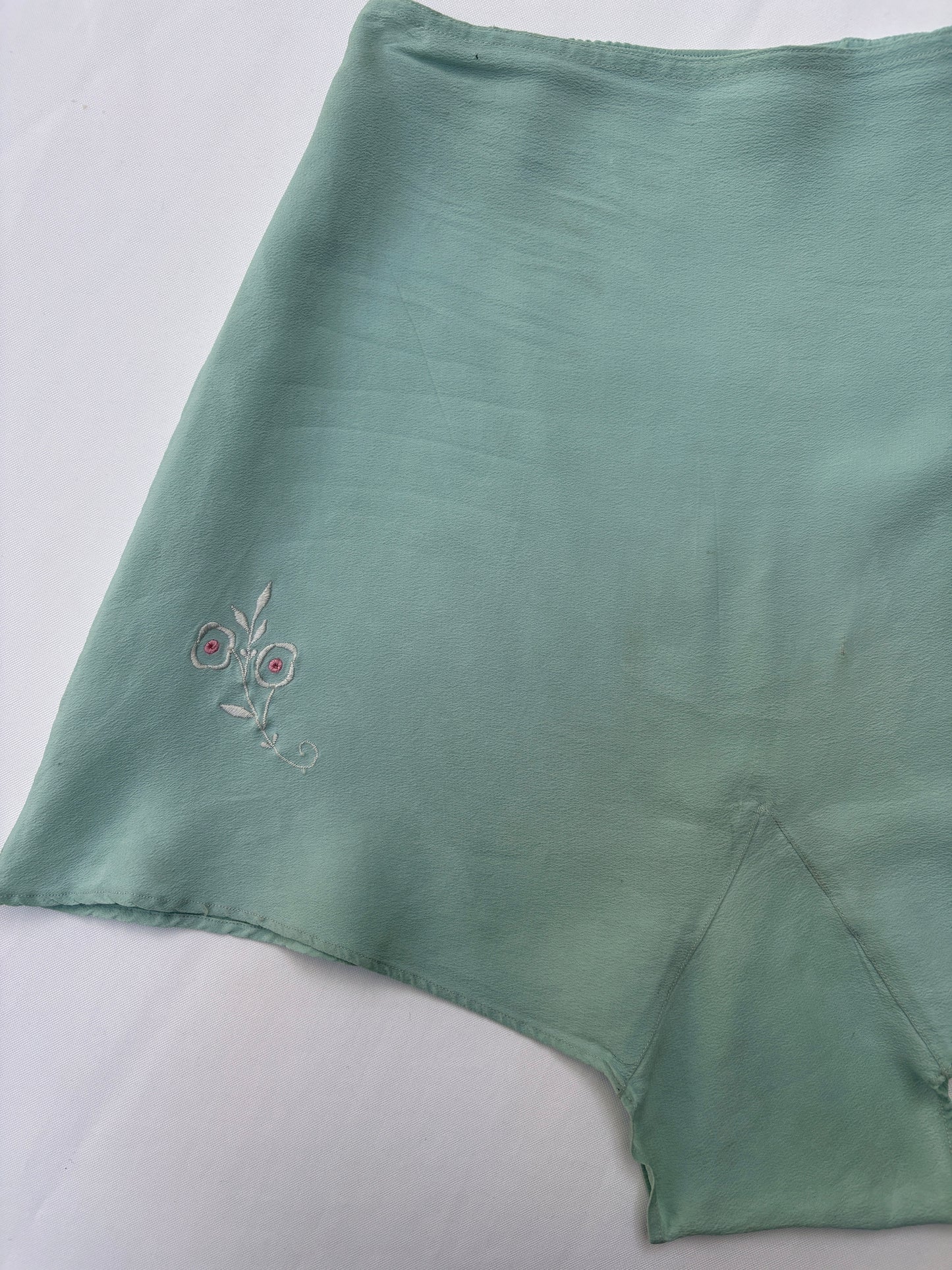 1940s Blue Embroidered Tap Pants